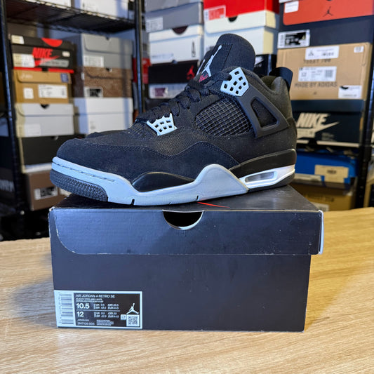 Size 10.5 - AJ 4 Black Canvas