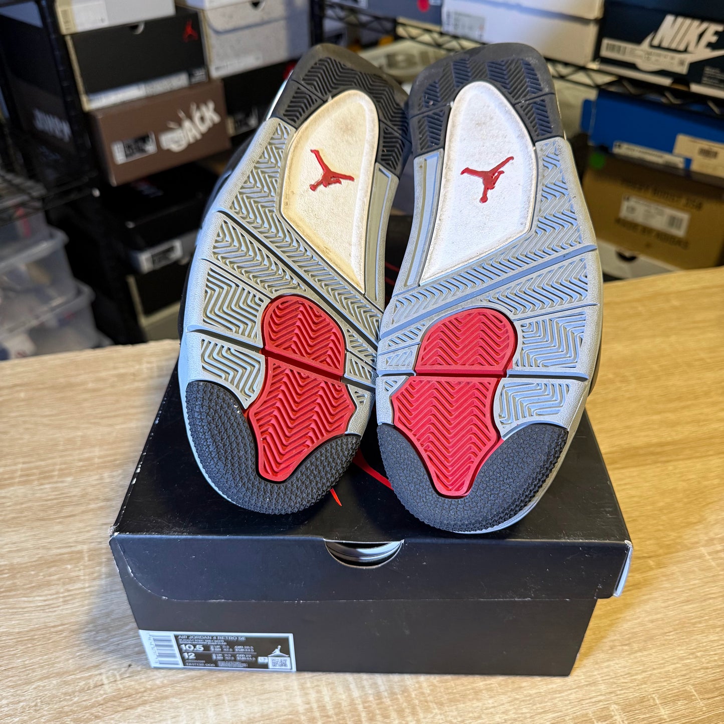 Size 10.5 - AJ 4 Black Canvas
