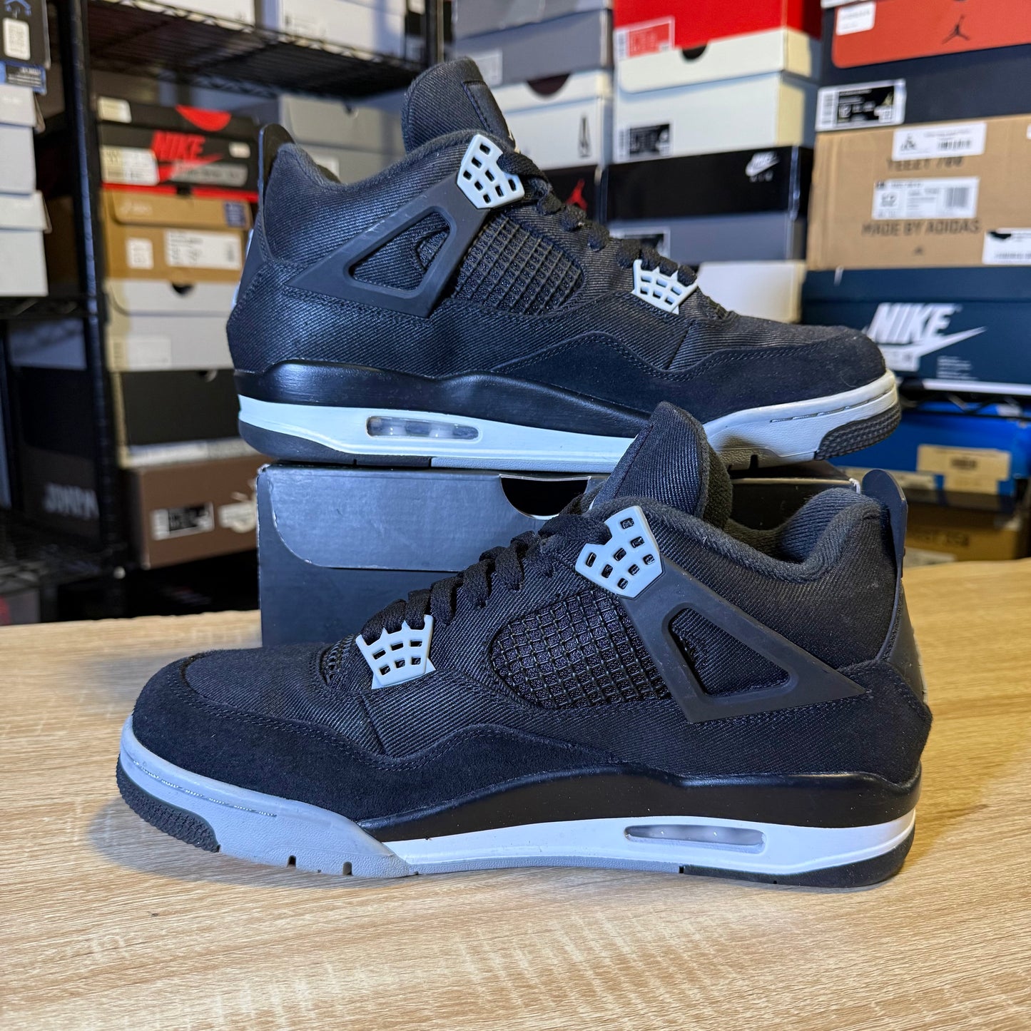 Size 10.5 - AJ 4 Black Canvas
