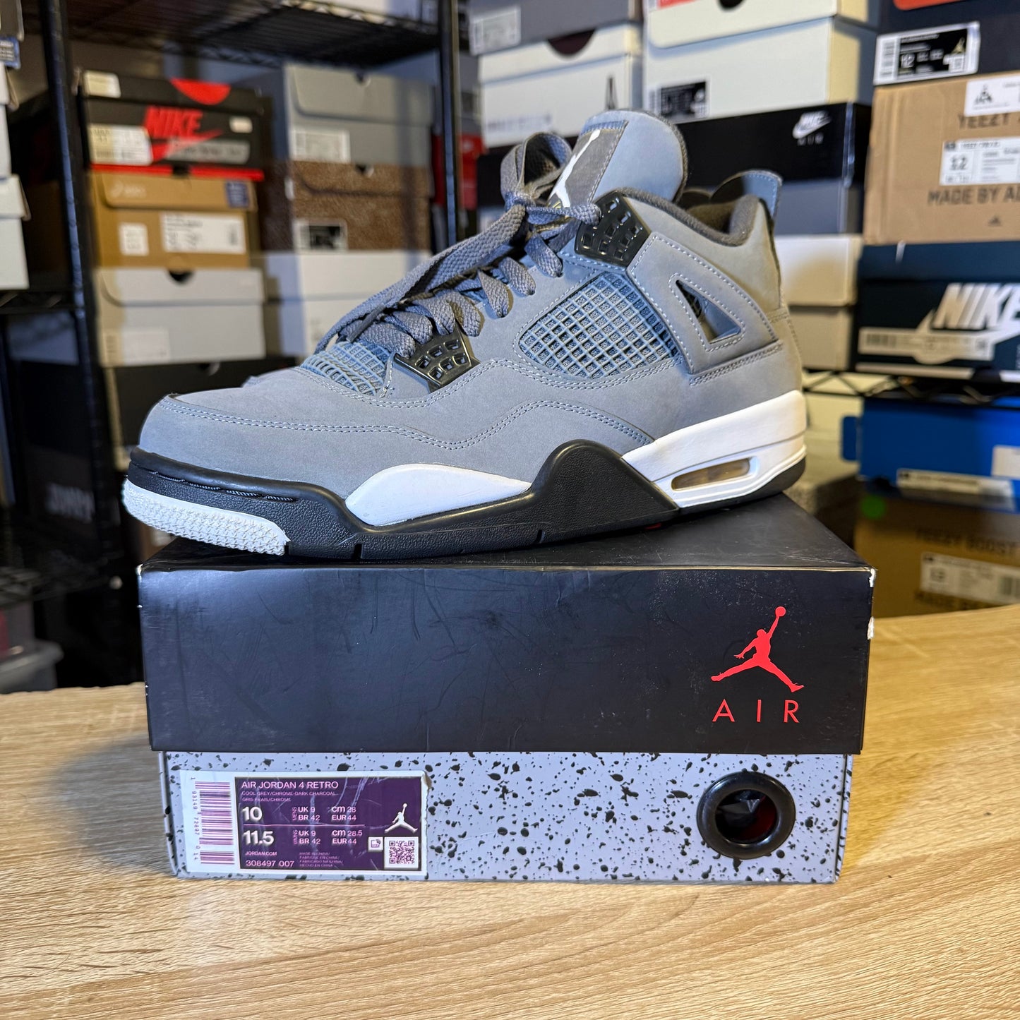 Size 10 - AJ 4 Cool Grey