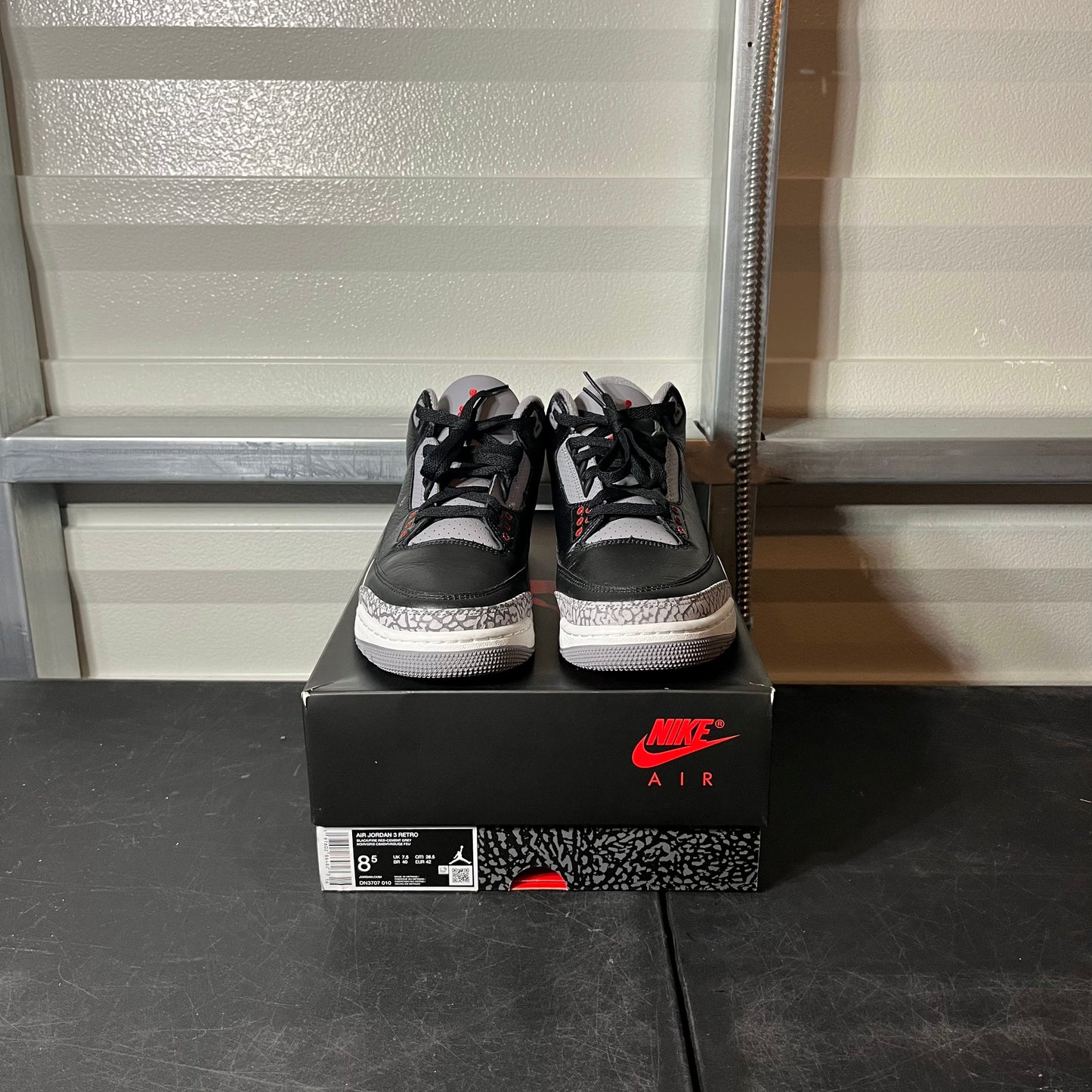Size 8.5 - AJ 3 Retro Black Cement