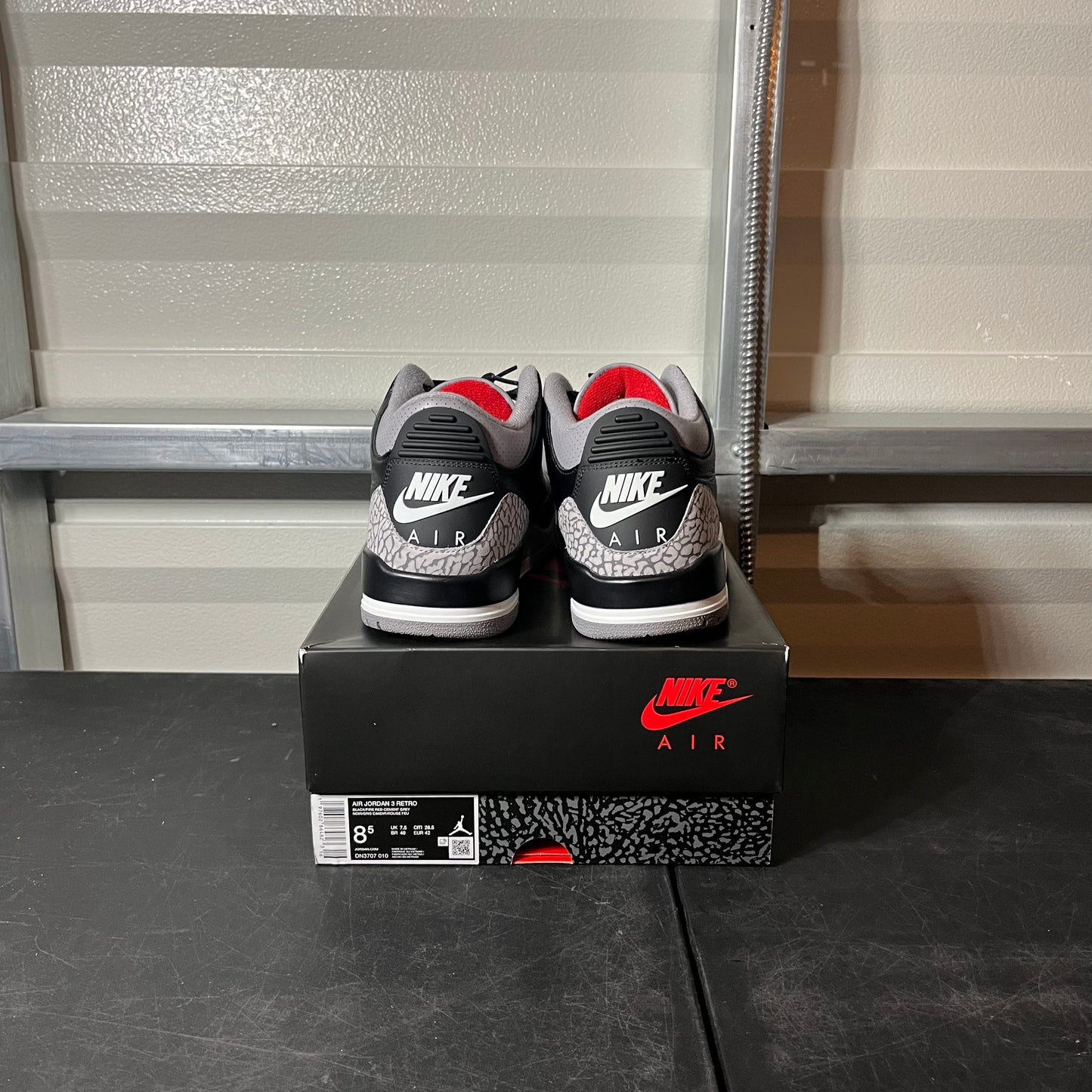 Size 8.5 - AJ 3 Retro Black Cement