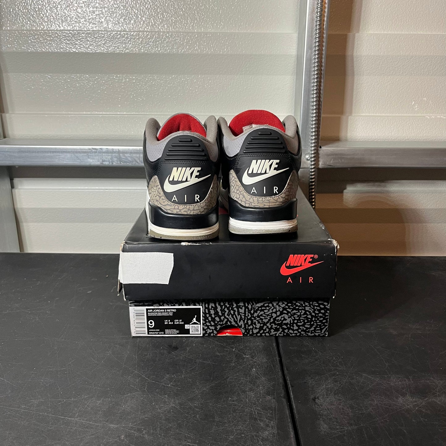 Size 9 - AJ 3 Retro Black Cement
