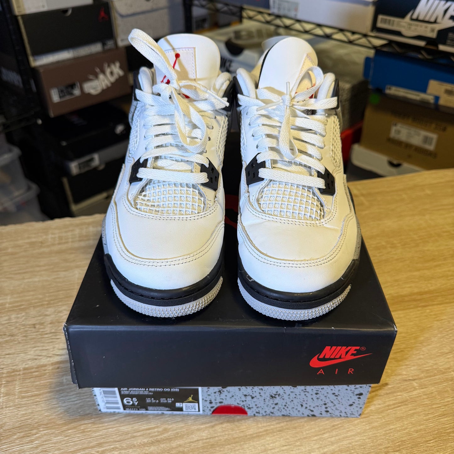 Size 6.5Y - AJ 4 White Cement