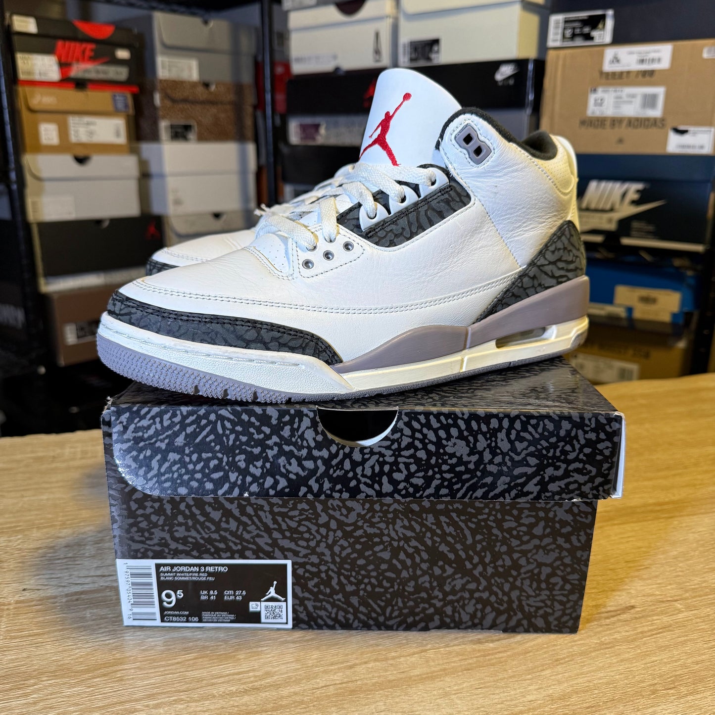 Size 9.5 - AJ 3 Cement Grey