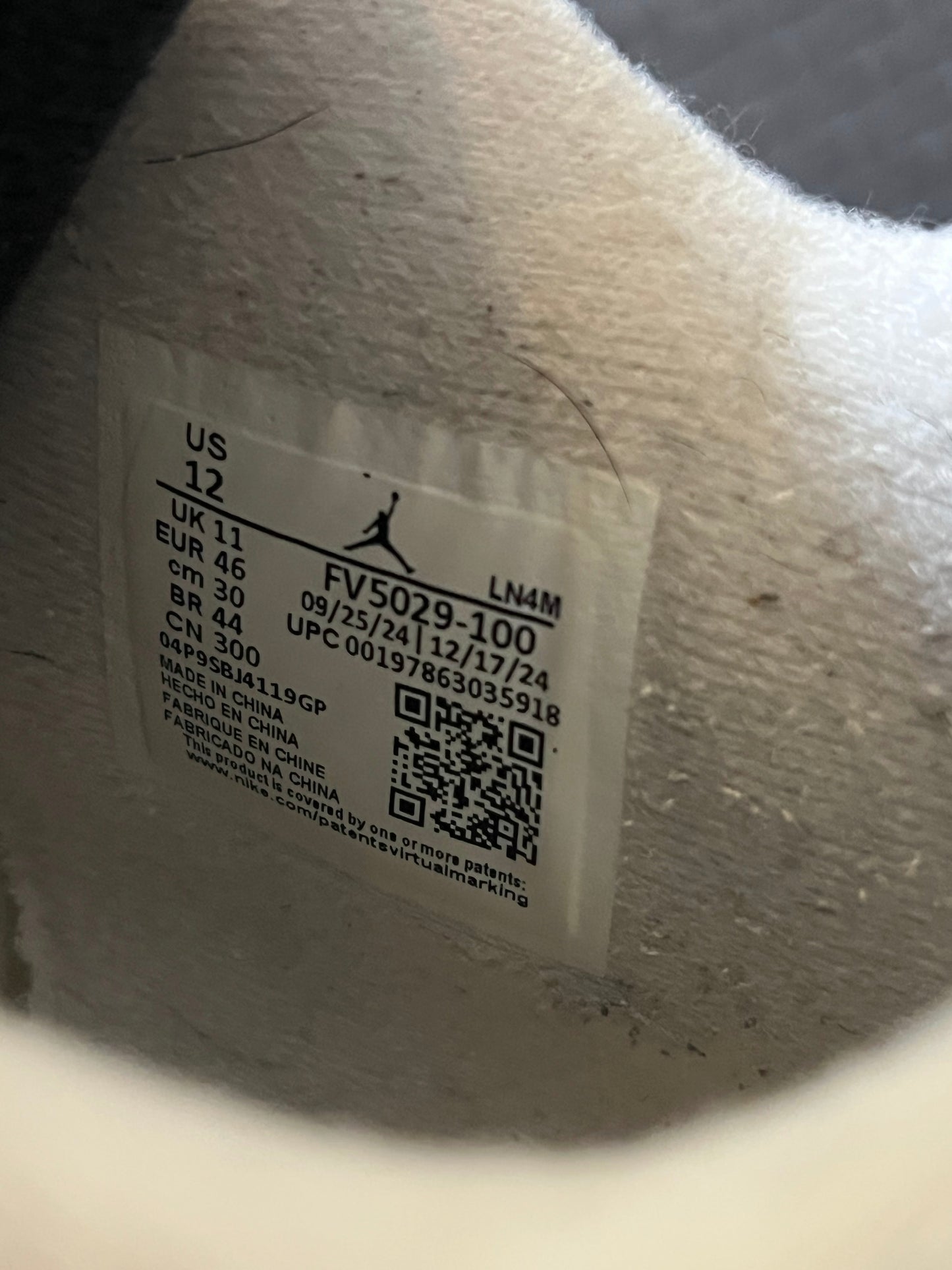 Size 12 - AJ 4 White Cement