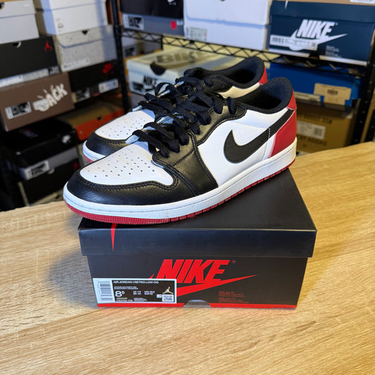 Size 8.5 - AJ 1 Low Black Toe
