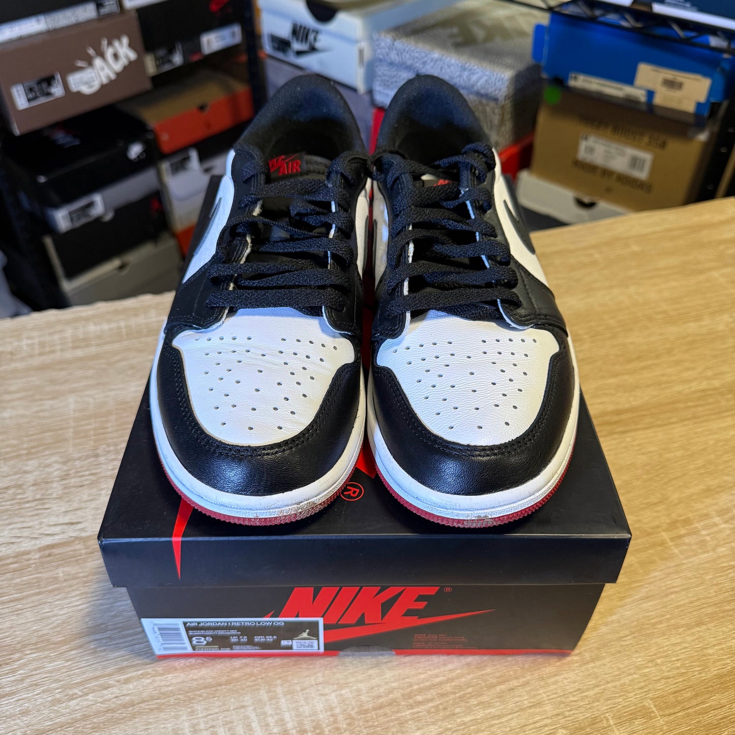 Size 8.5 - AJ 1 Low Black Toe
