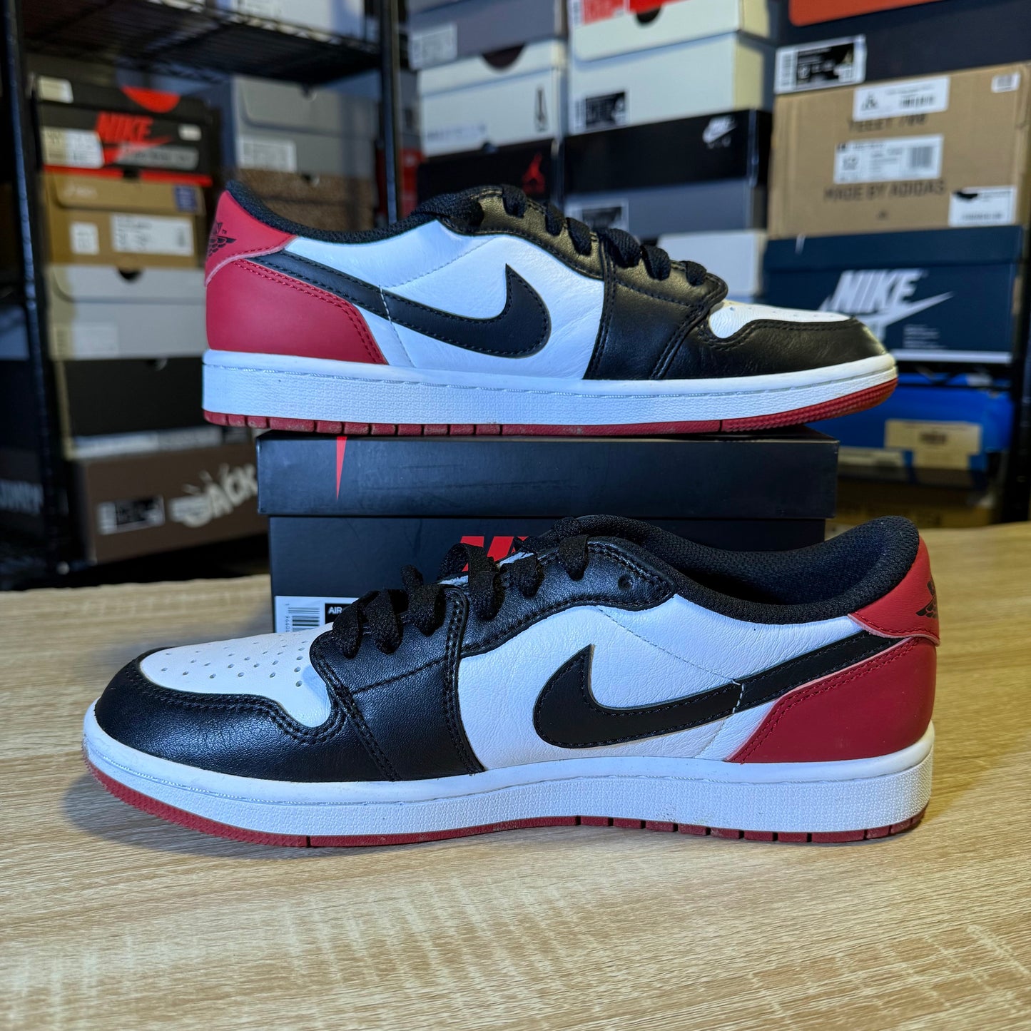 Size 8.5 - AJ 1 Low Black Toe