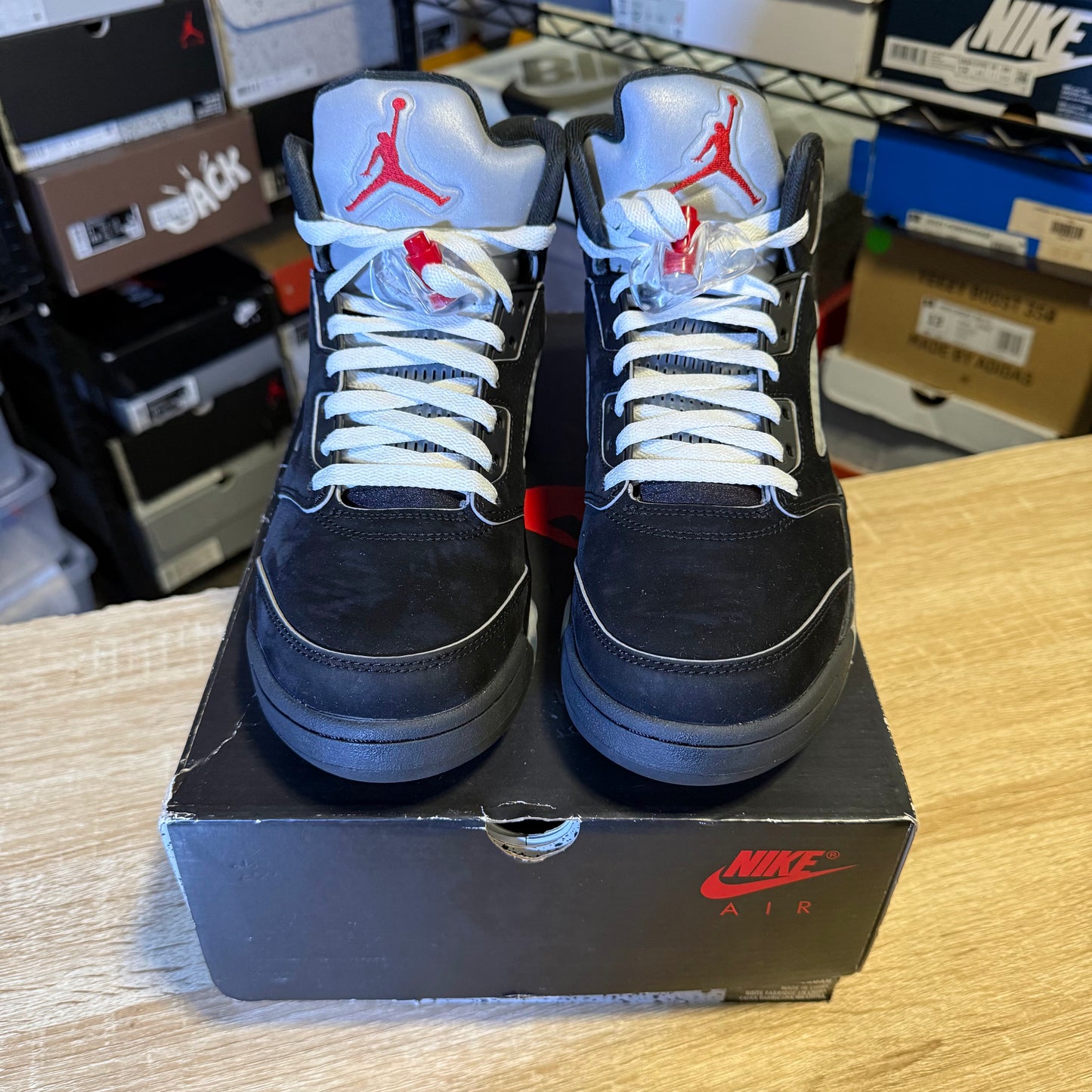 Size 8 - AJ 5 Metallic Black