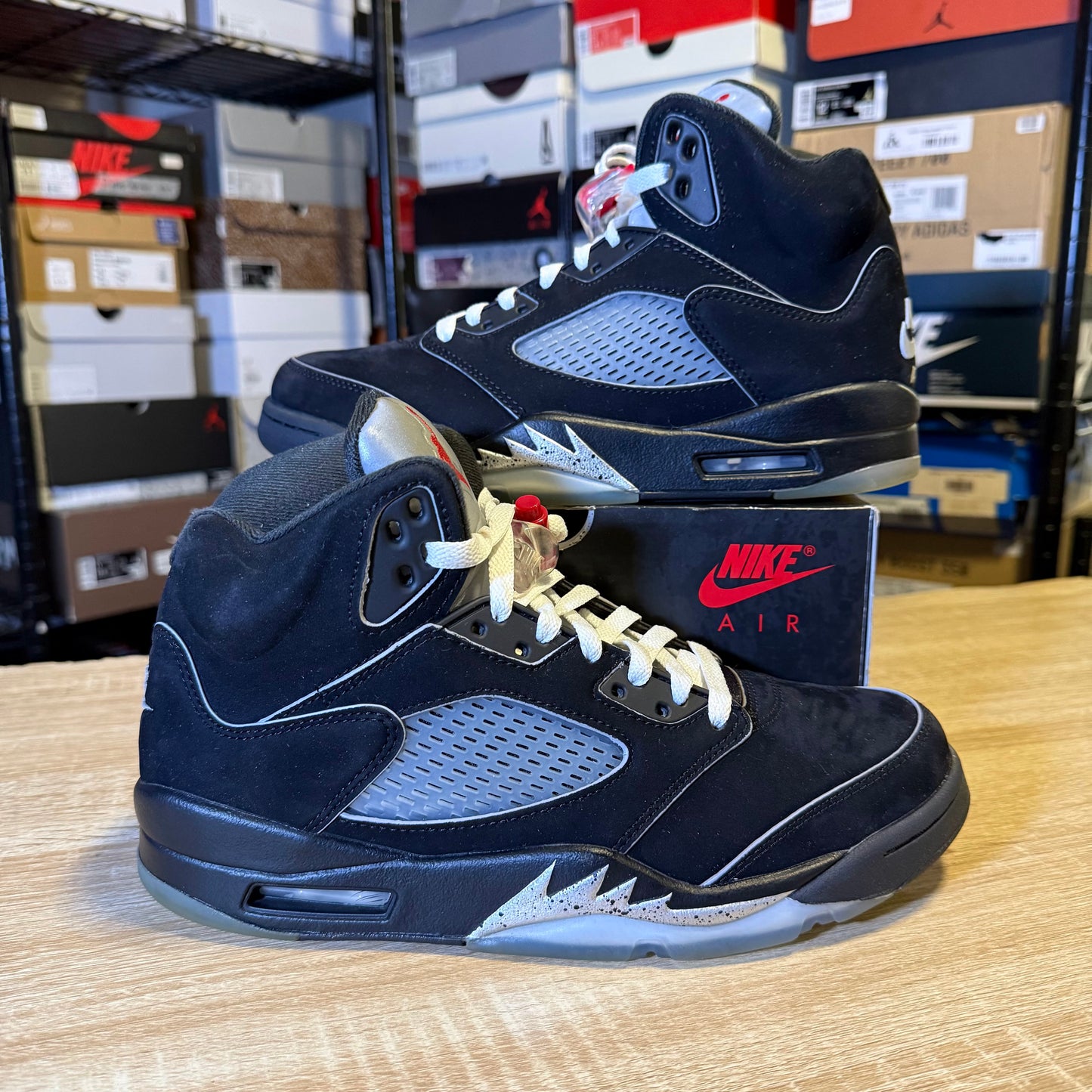 Size 8 - AJ 5 Metallic Black