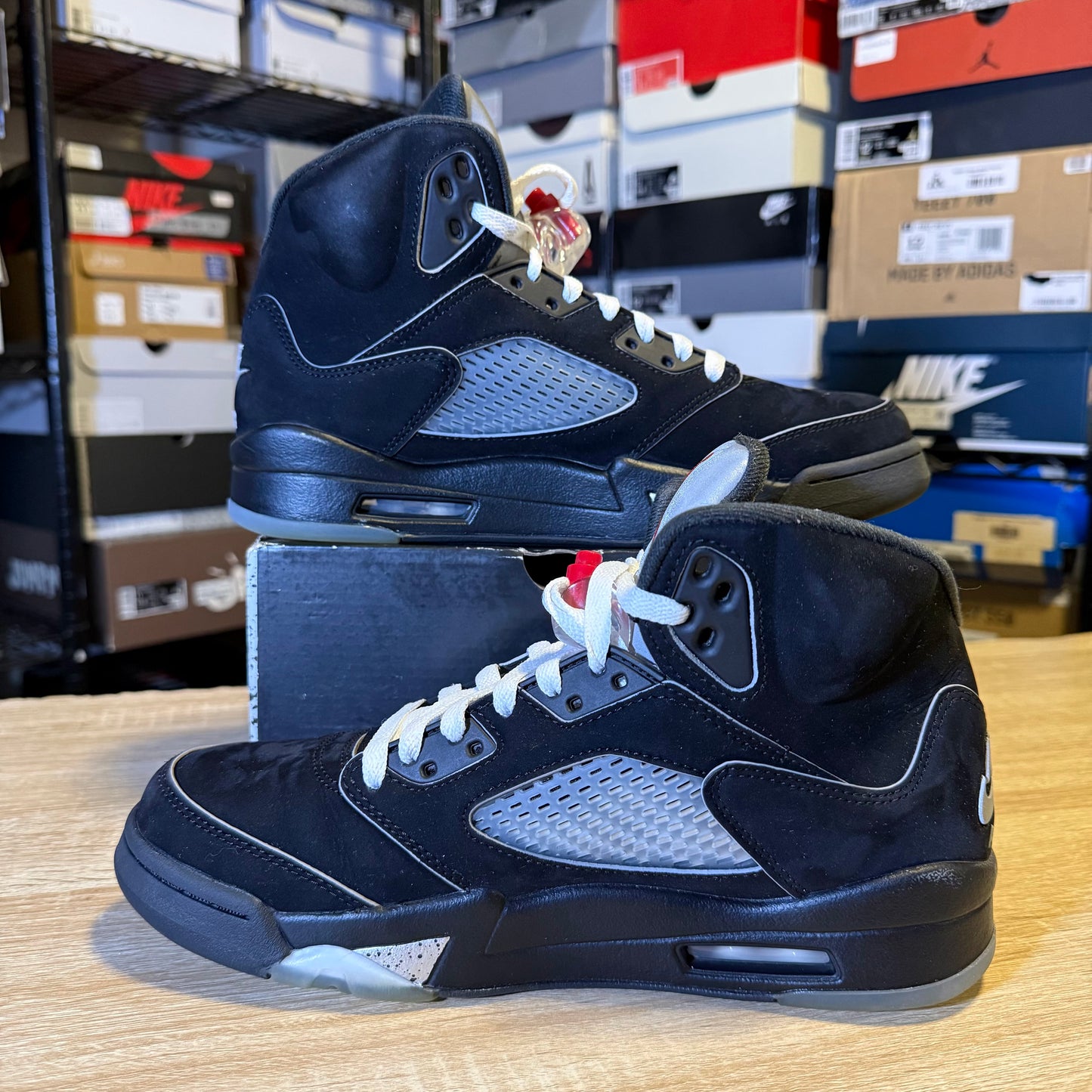 Size 8 - AJ 5 Metallic Black