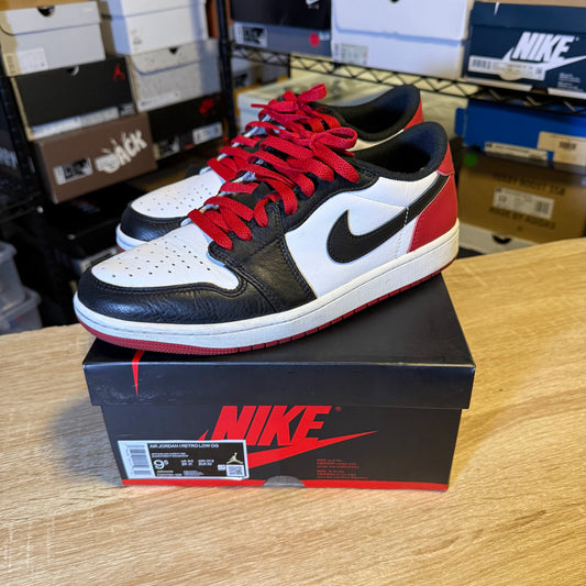 Size 9.5 - AJ 1 Low Black Toe