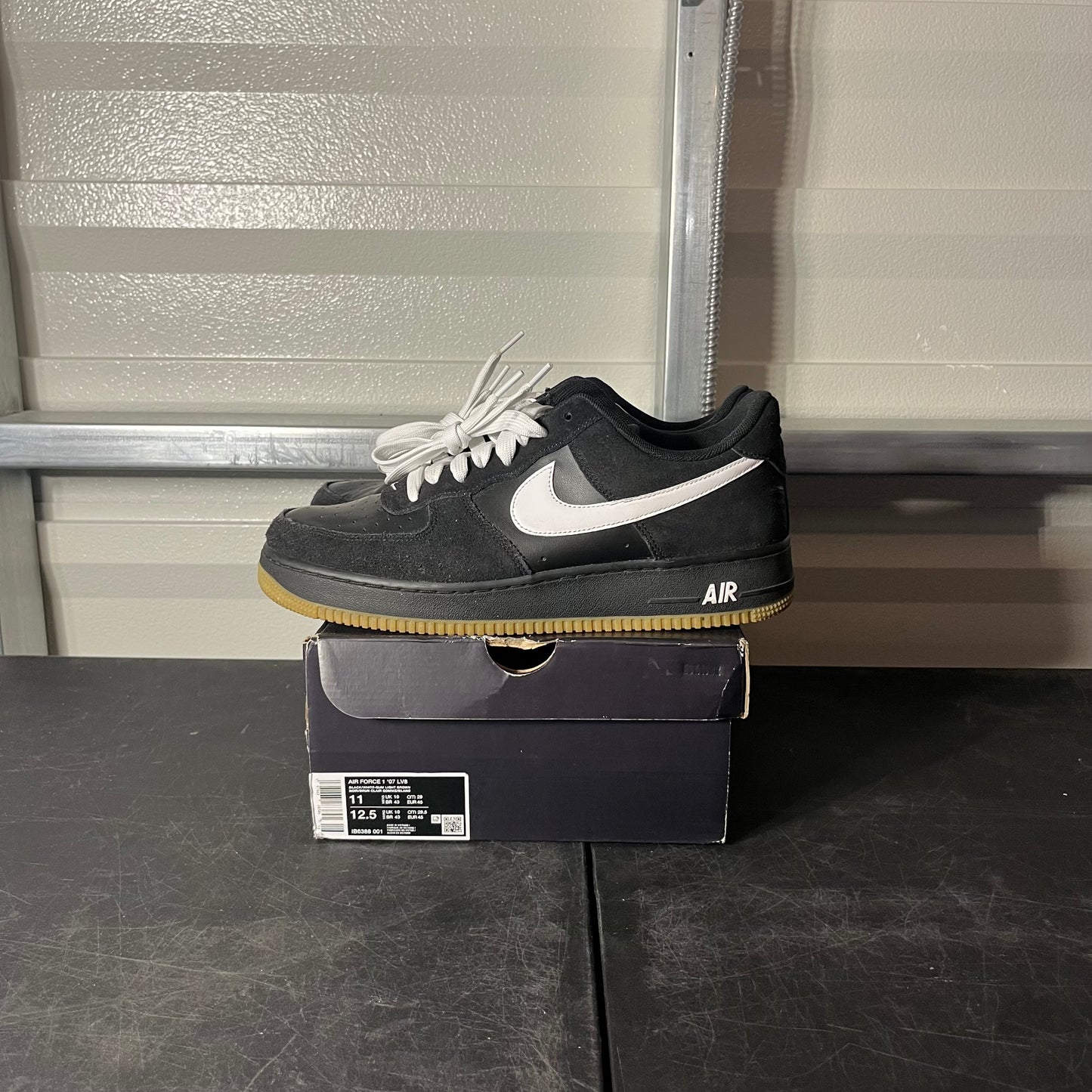 Size 11 - AF 1 Black Gum Bottom