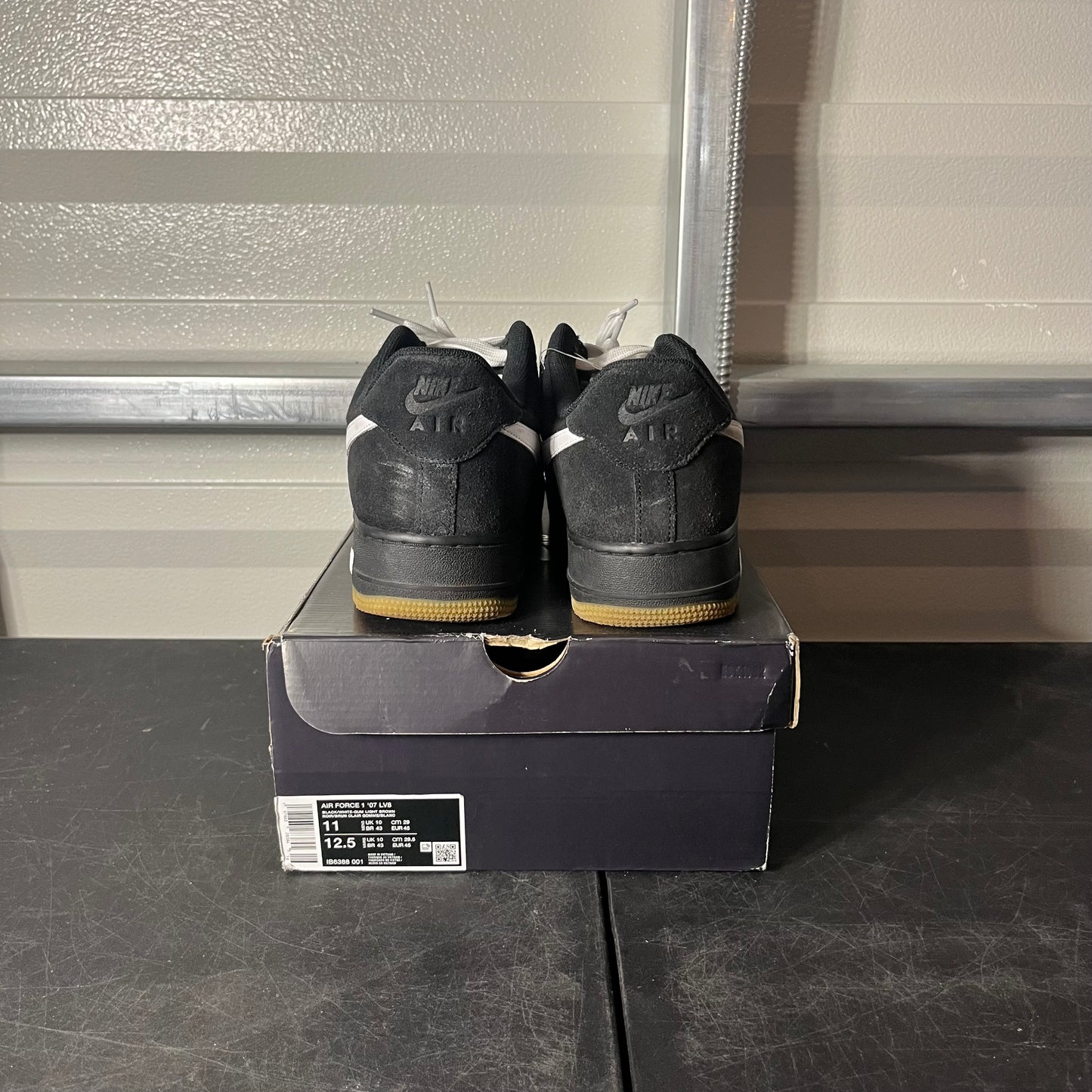 Size 11 - AF 1 Black Gum Bottom
