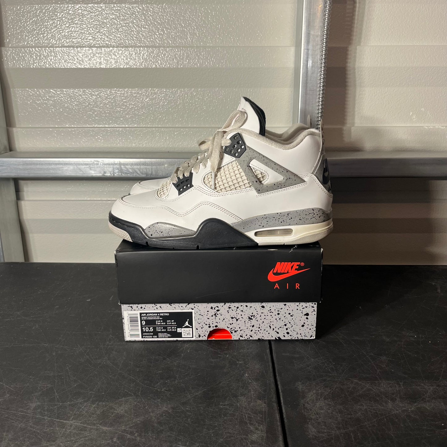 Size 9 - AJ 4 White Cement
