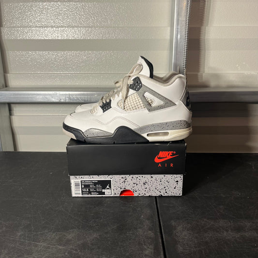 Size 9 - AJ 4 White Cement