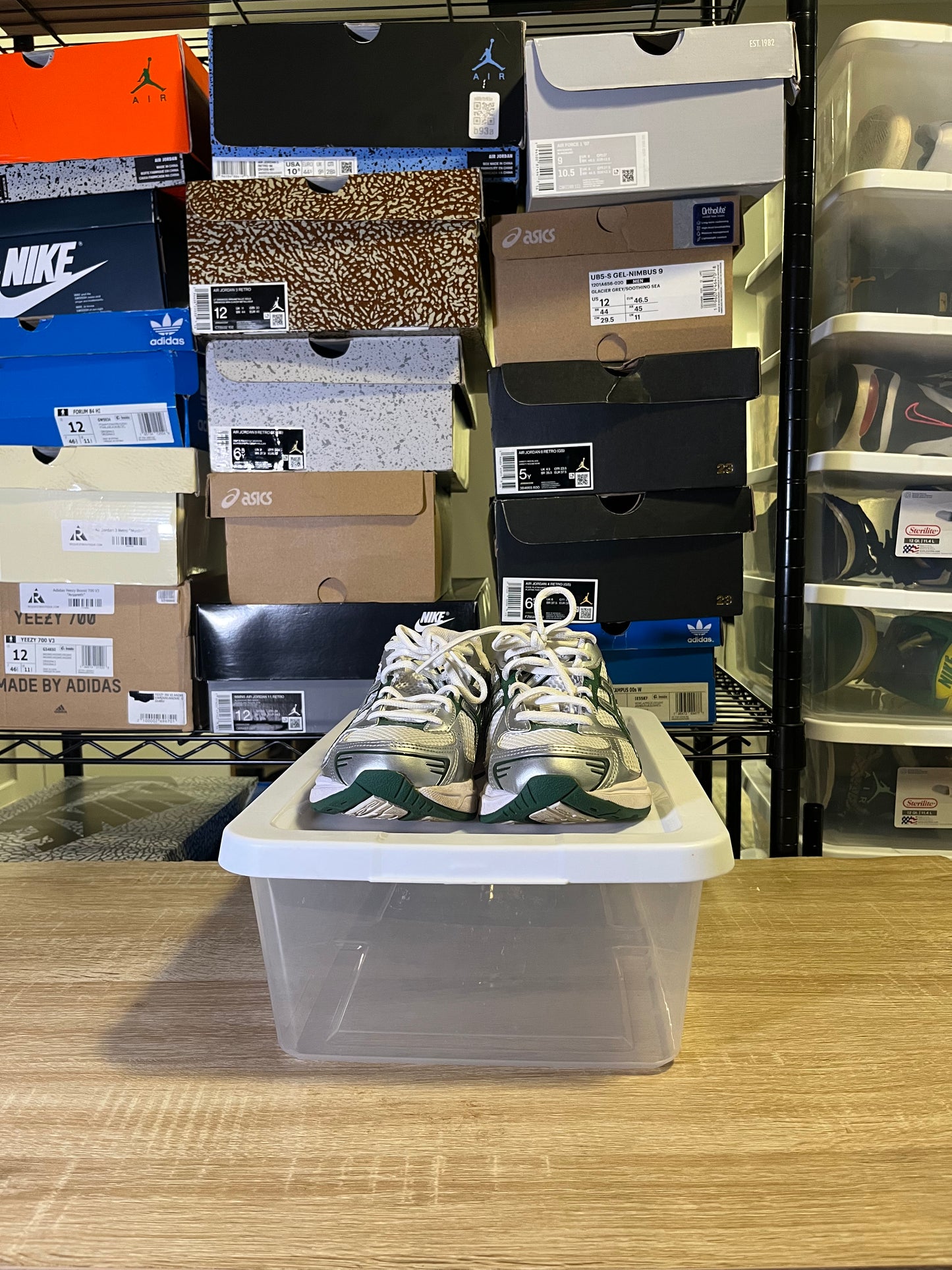 Size 5.5M - Asics Gel 1130 White Hunter Green
