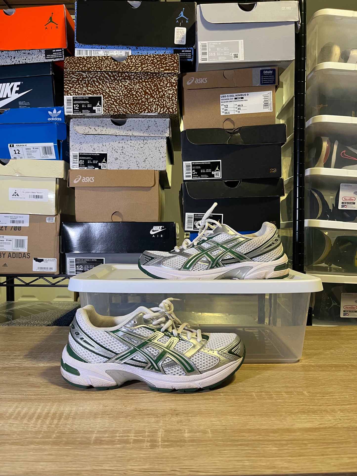 Size 5.5M - Asics Gel 1130 White Hunter Green