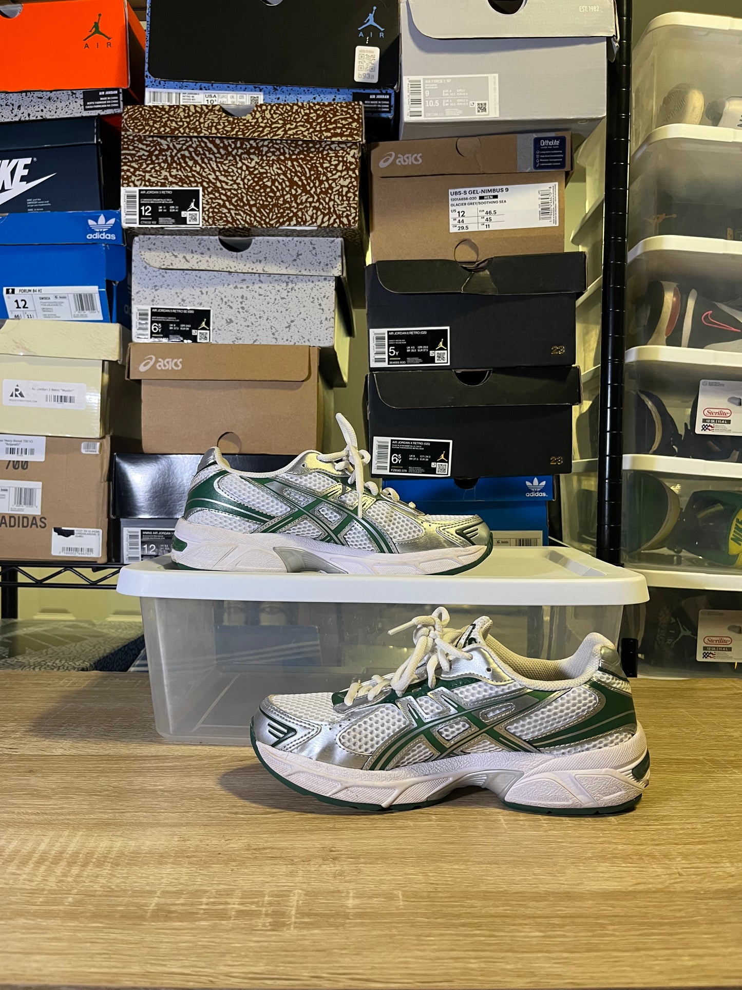 Size 5.5M - Asics Gel 1130 White Hunter Green