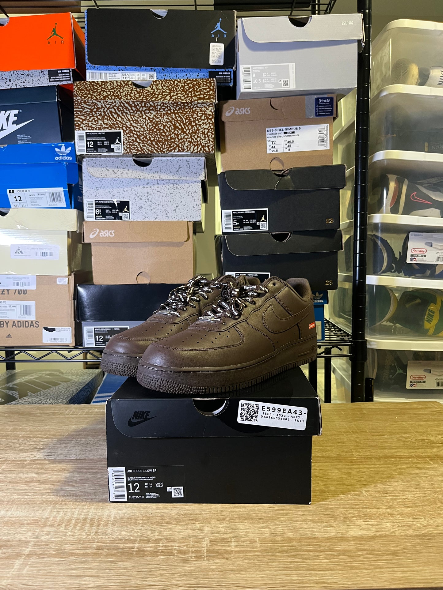 Size 12 - Supreme x Air Force 1 Low Box Logo - Baroque Brown