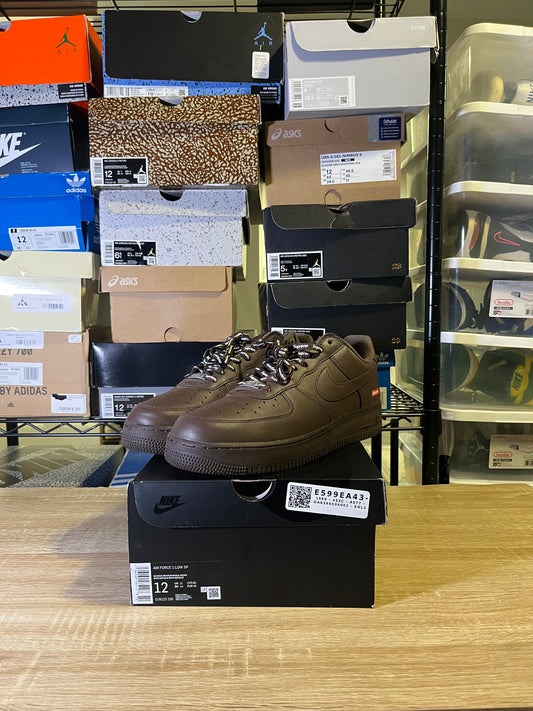 Size 12 - Supreme x Air Force 1 Low Box Logo - Baroque Brown