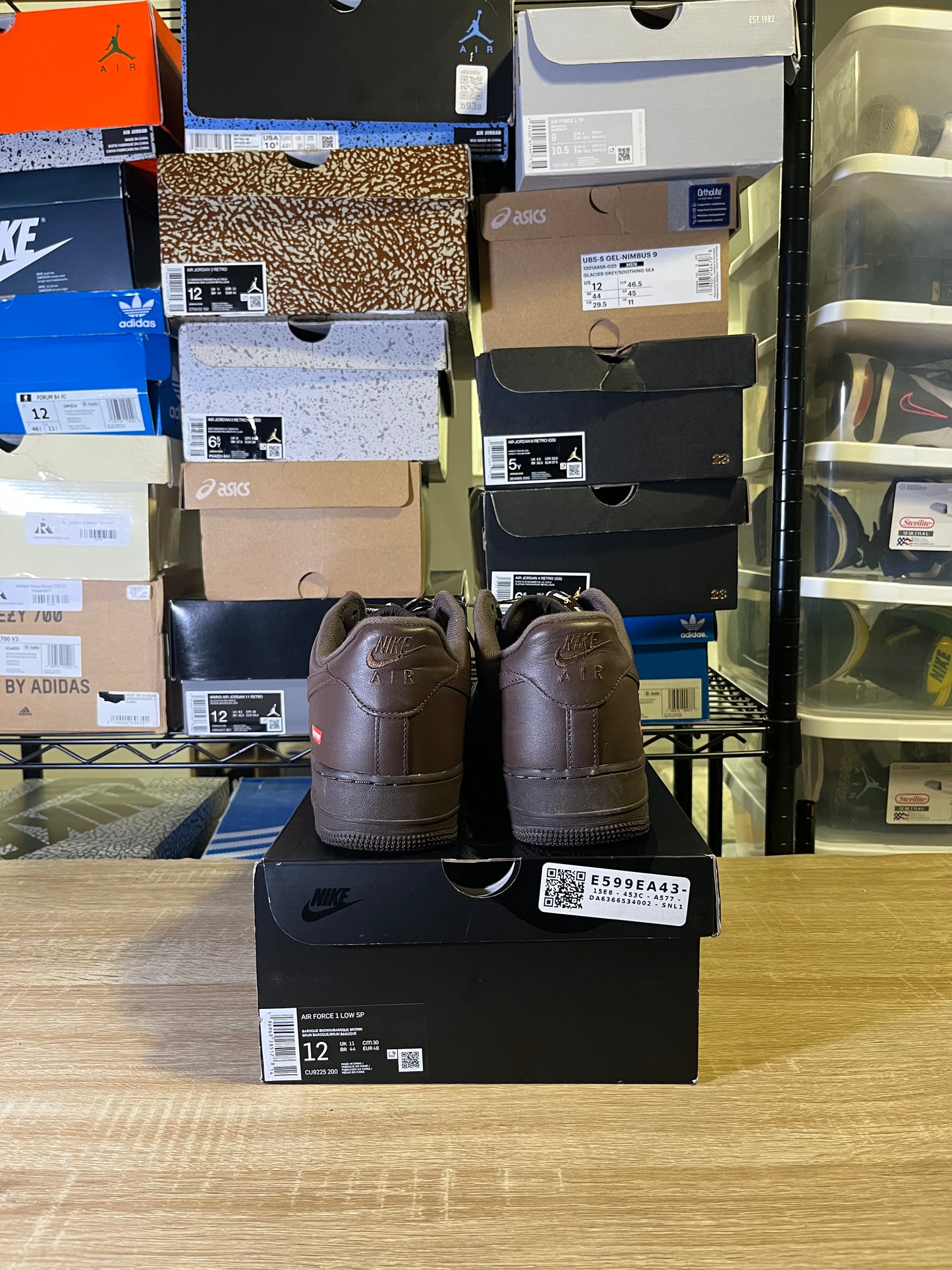 Size 12 - Supreme x Air Force 1 Low Box Logo - Baroque Brown