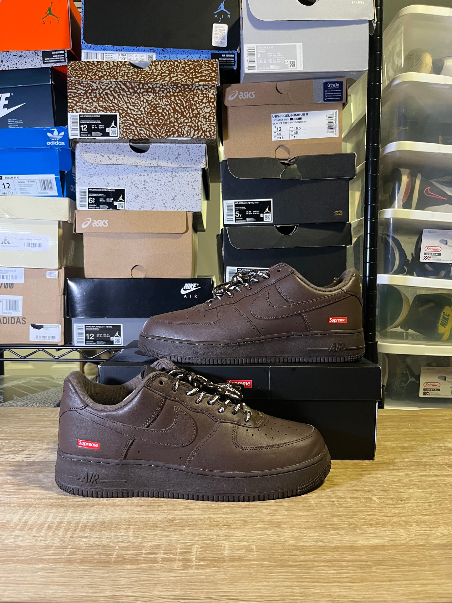 Size 12 - Supreme x Air Force 1 Low Box Logo - Baroque Brown