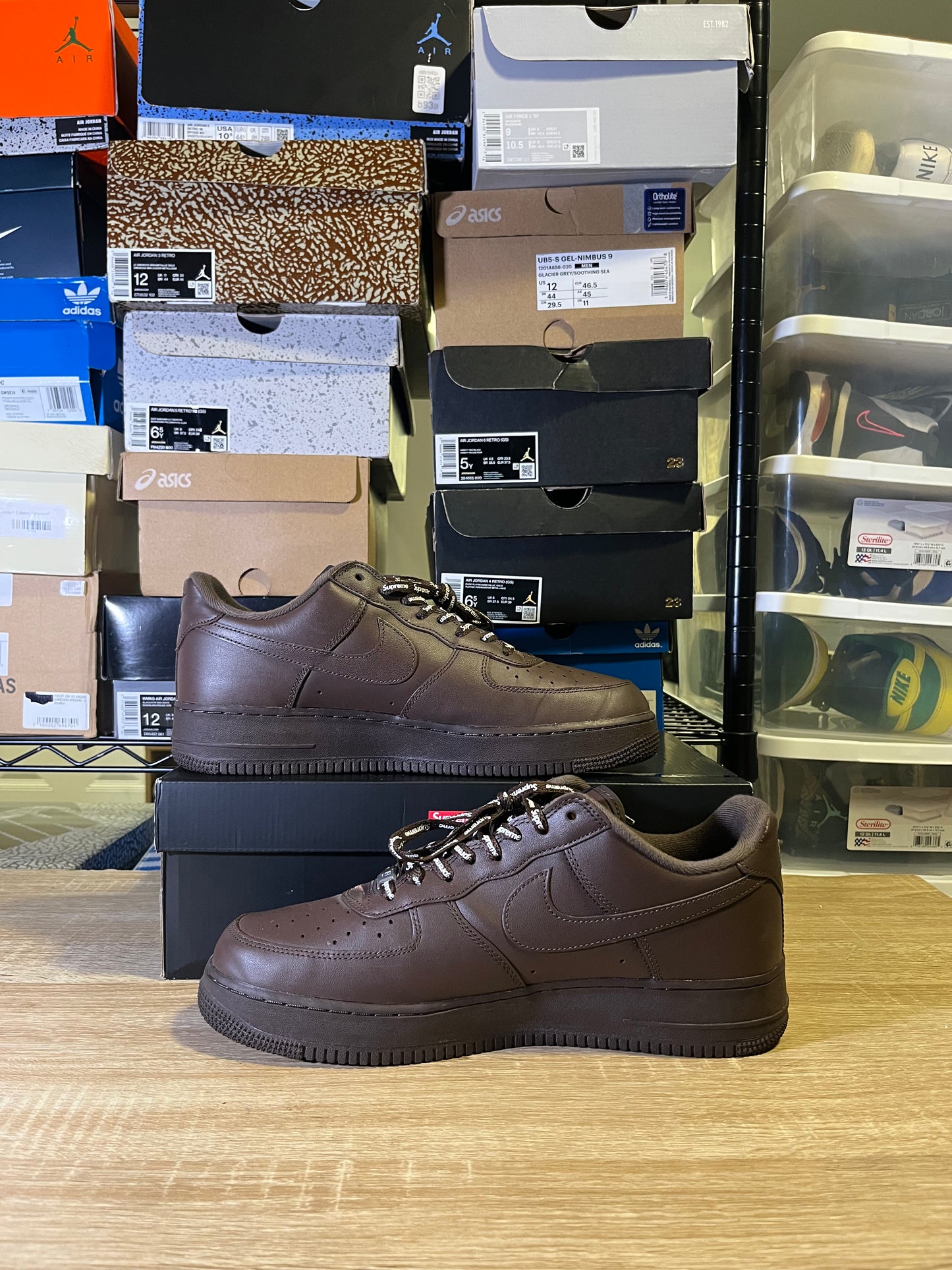 Size 12 - Supreme x Air Force 1 Low Box Logo - Baroque Brown