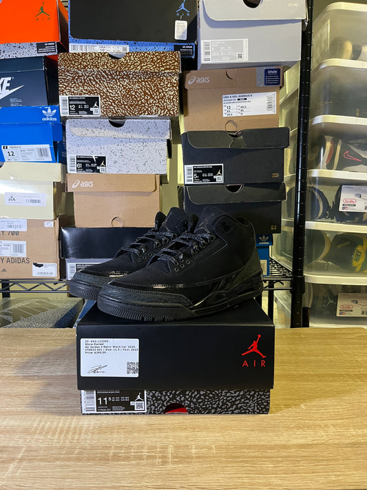 Size 11.5 – AJ 3 Black Cat