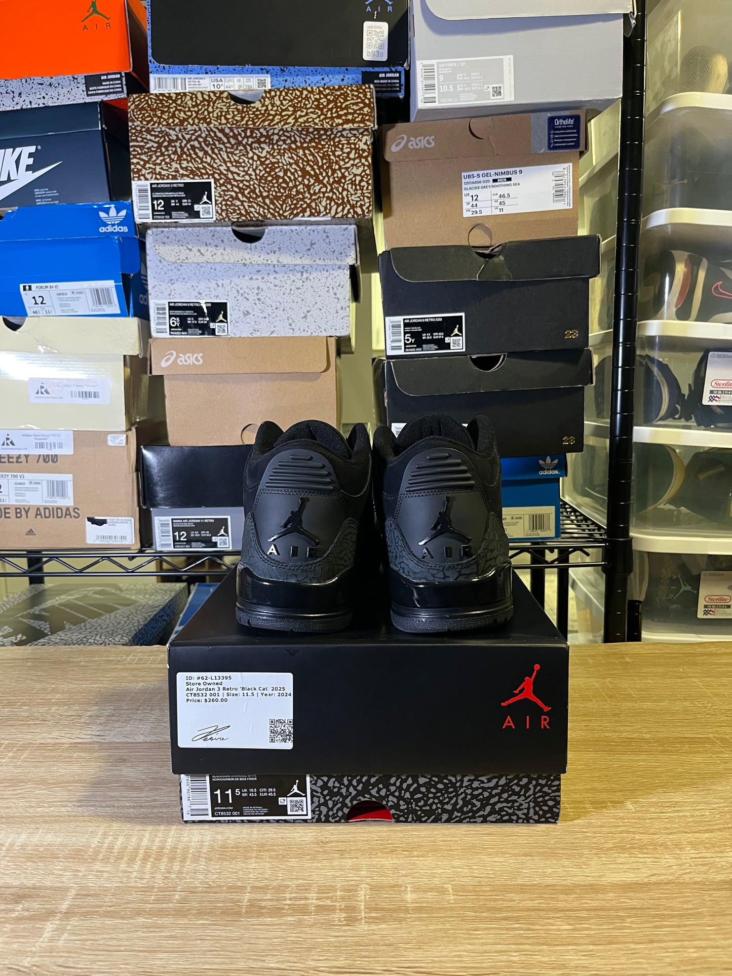 Size 11.5 – AJ 3 Black Cat