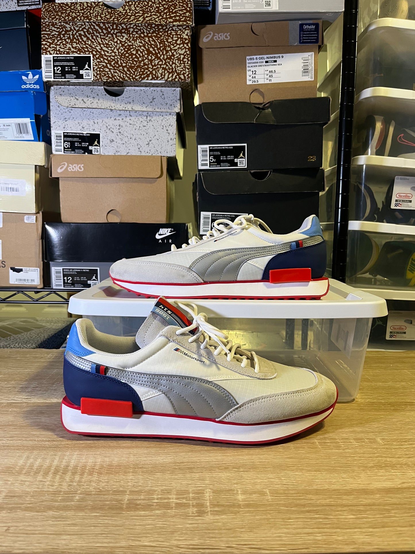 Size 12 - BMW Motorsport x Puma Future Rider White High Risk Red