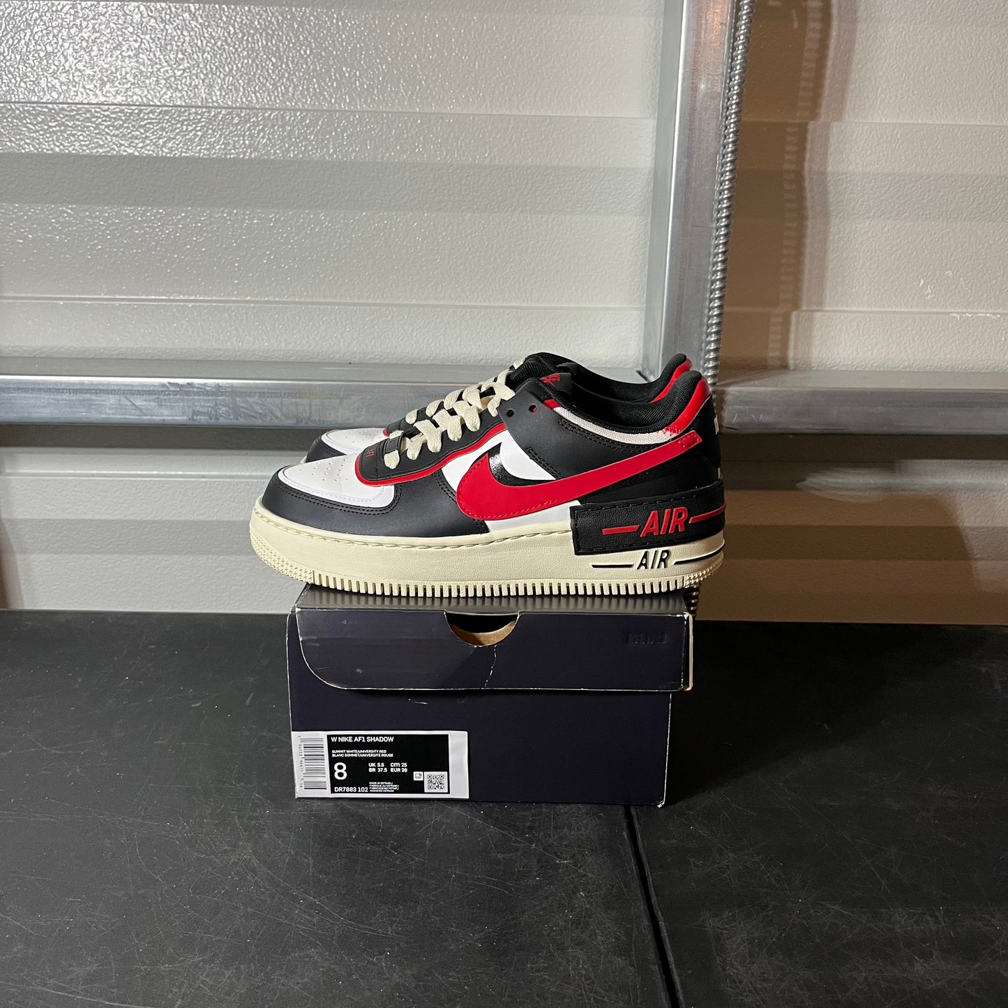 Size 8W - AF 1 University Red Black