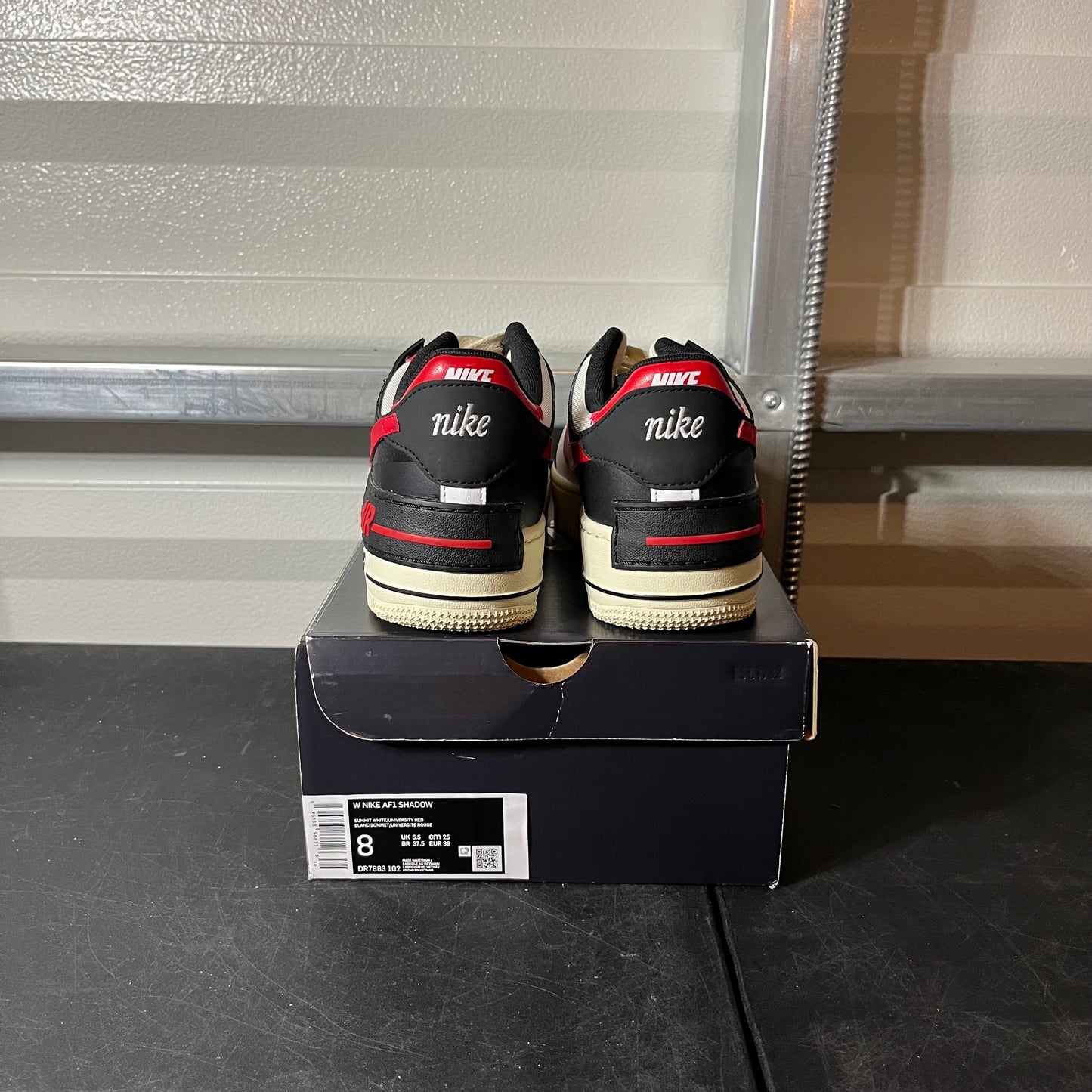 Size 8W - AF 1 University Red Black