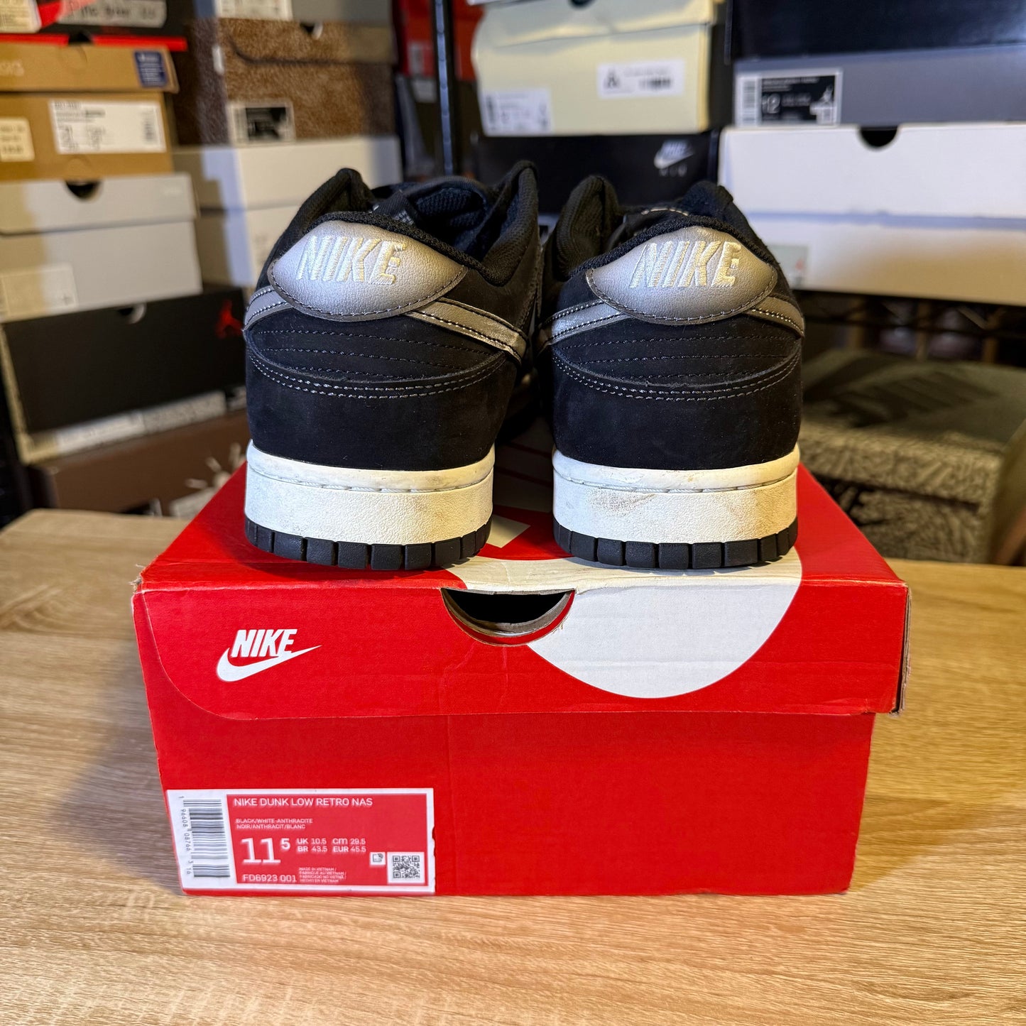 Size 11.5 - Nike Dunk Low Airbrush - Black