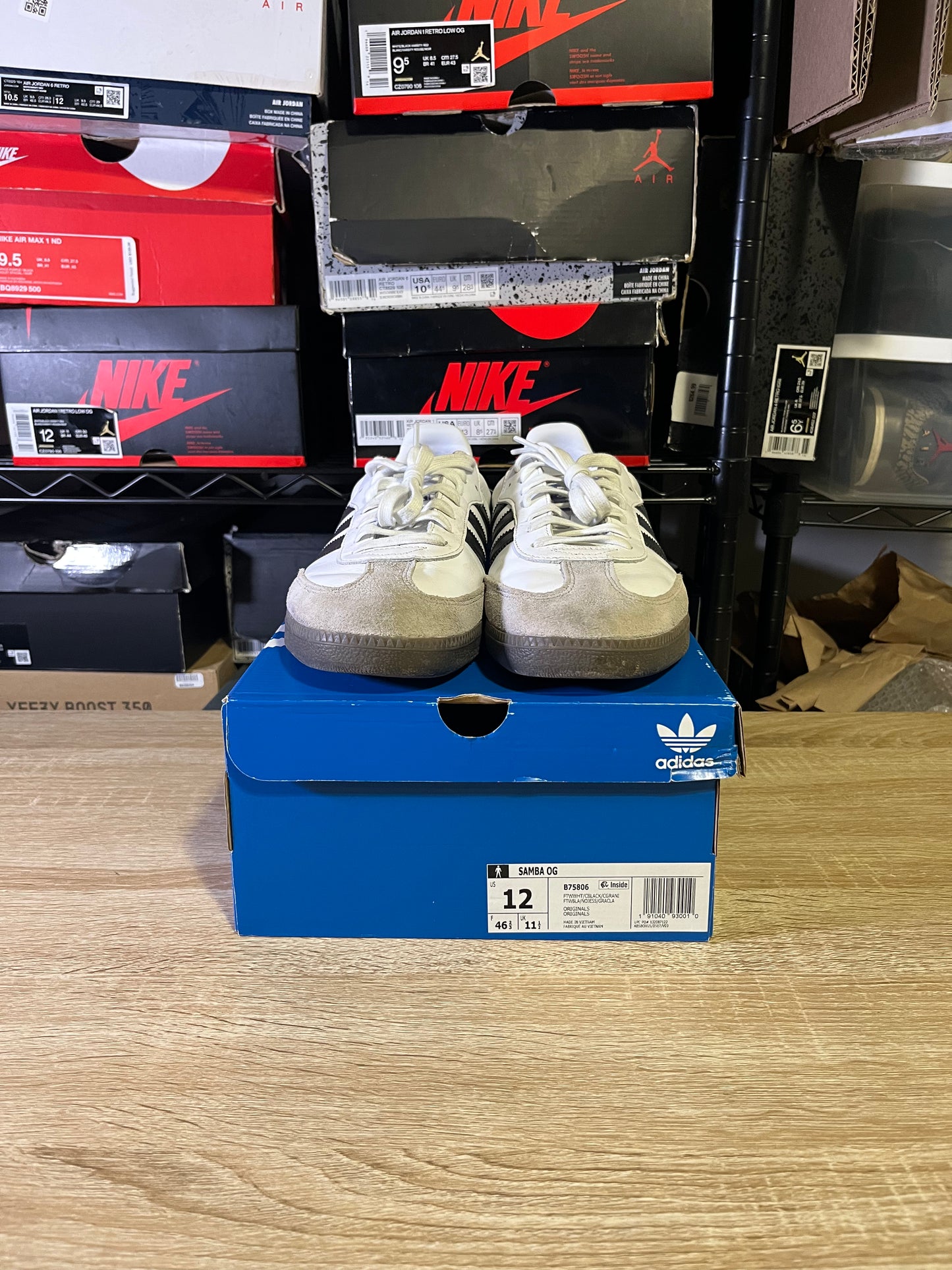 Size 12 - adidas Samba OG Low White Black Gum