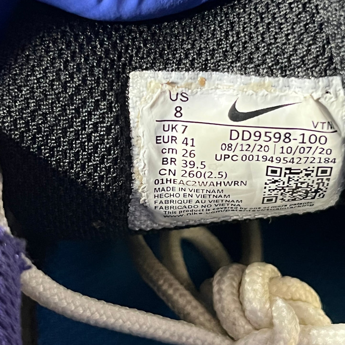 Size 8 - Air Max 97 White/Purple