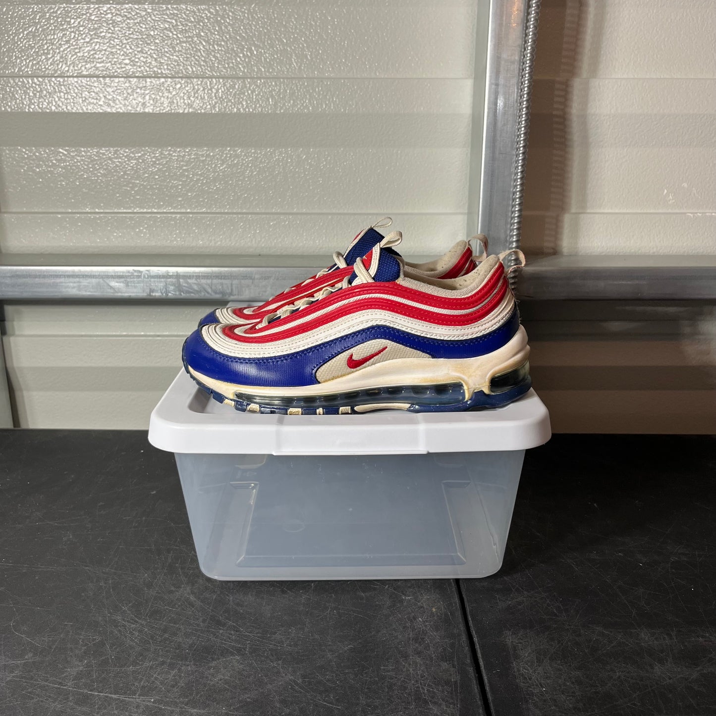 Size 5Y - Air Max 97 White/Blue/Red