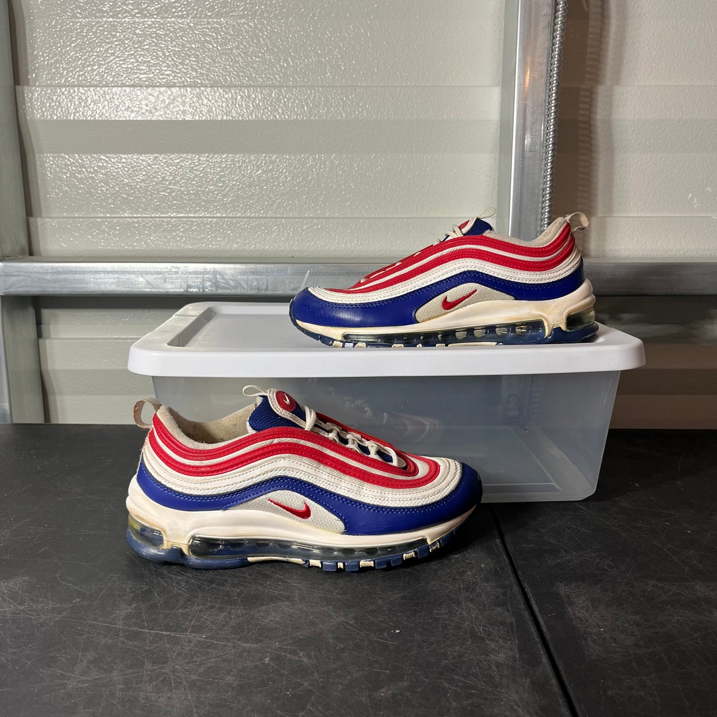 Size 5Y - Air Max 97 White/Blue/Red