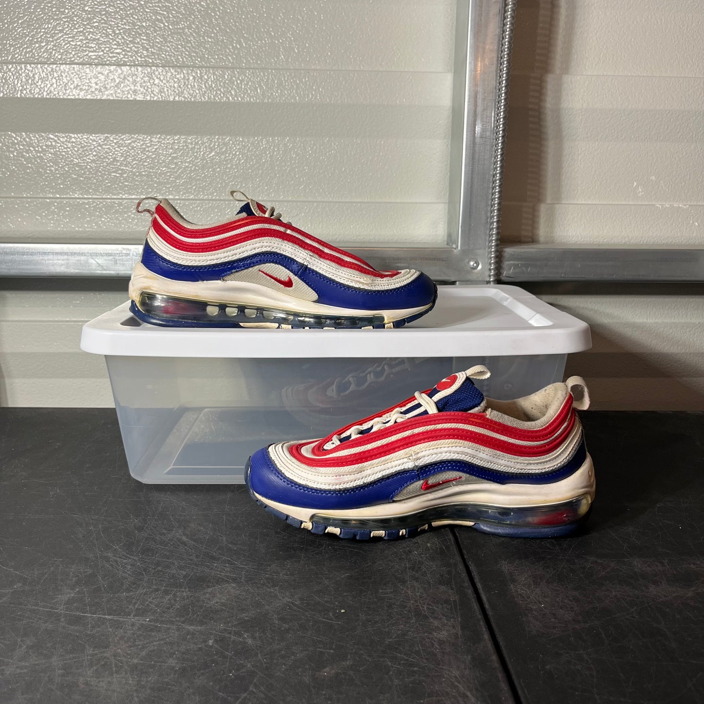 Size 5Y - Air Max 97 White/Blue/Red