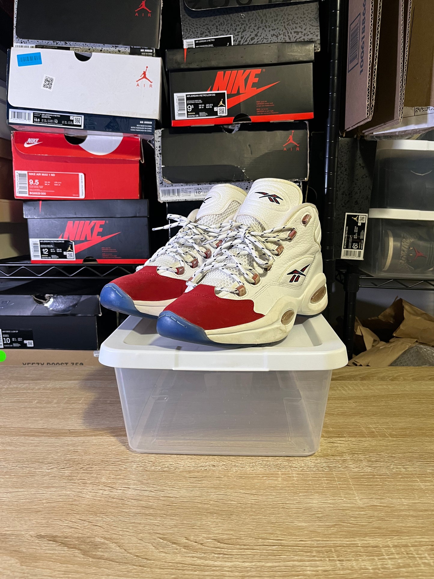 Size 11.5 - Reebok Question OG 2020 Mid Red Toe
