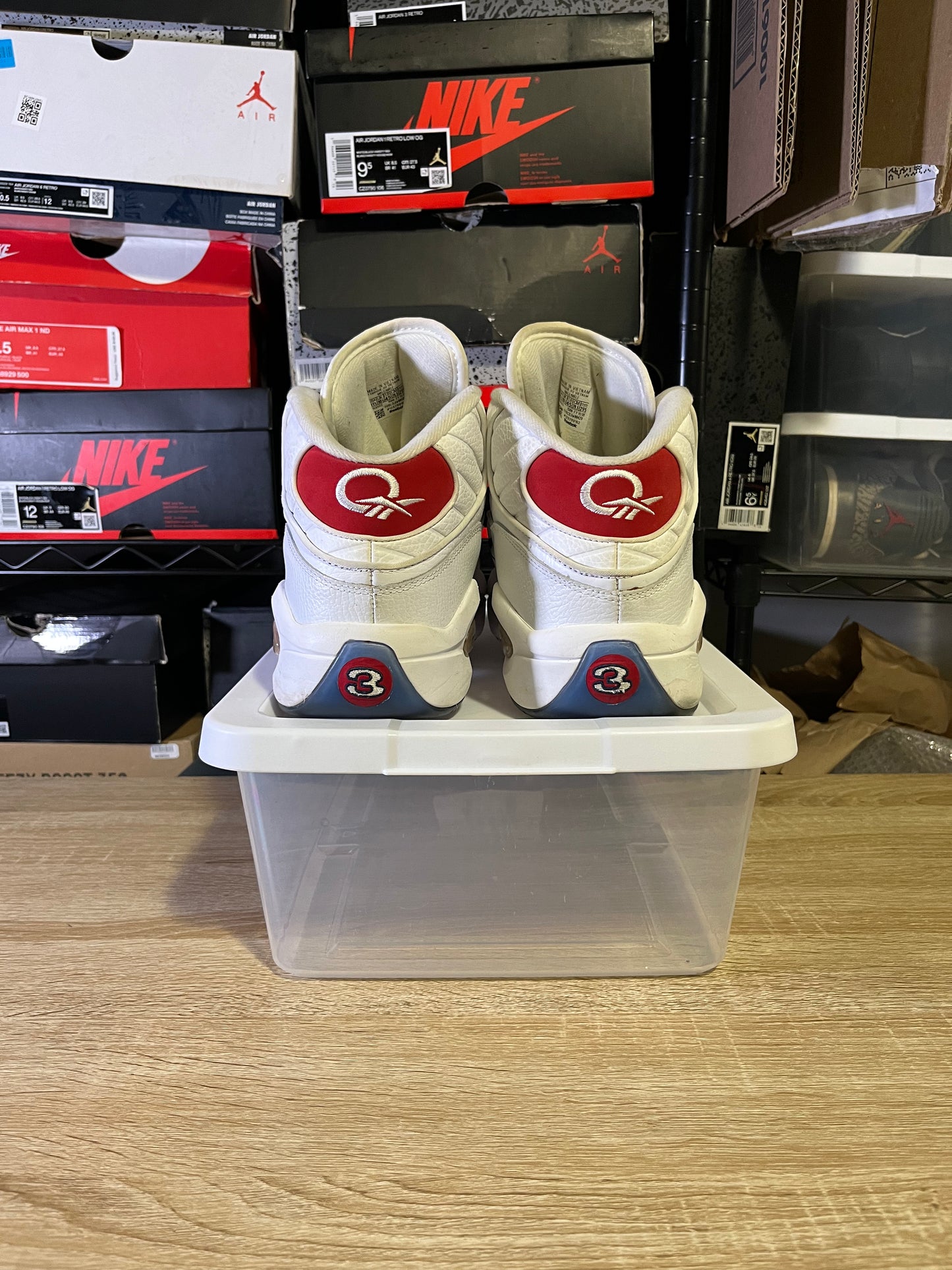 Size 11.5 - Reebok Question OG 2020 Mid Red Toe