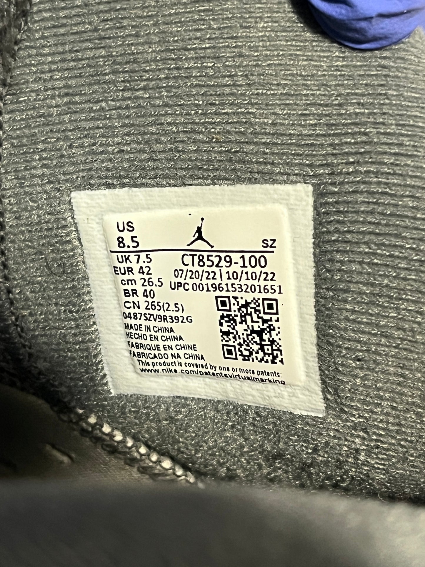 Size 8.5 – AJ 6 Cool Grey