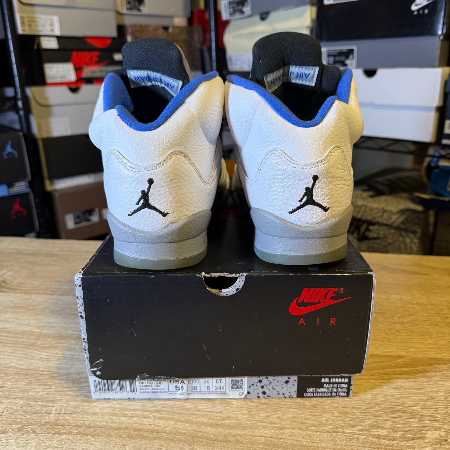 Size 5.5Y - AJ 5 Retro Stealth 2.0