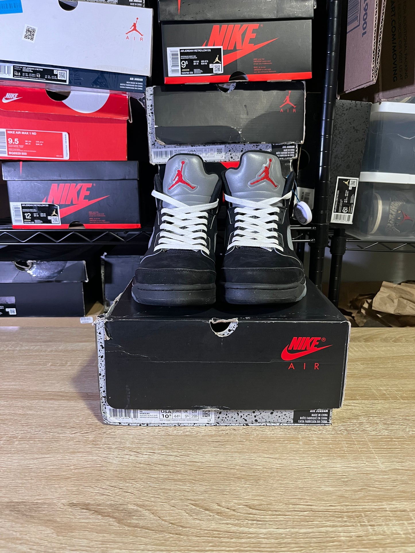 Size 10.5 – AJ 5 Reimagined Black Metallic