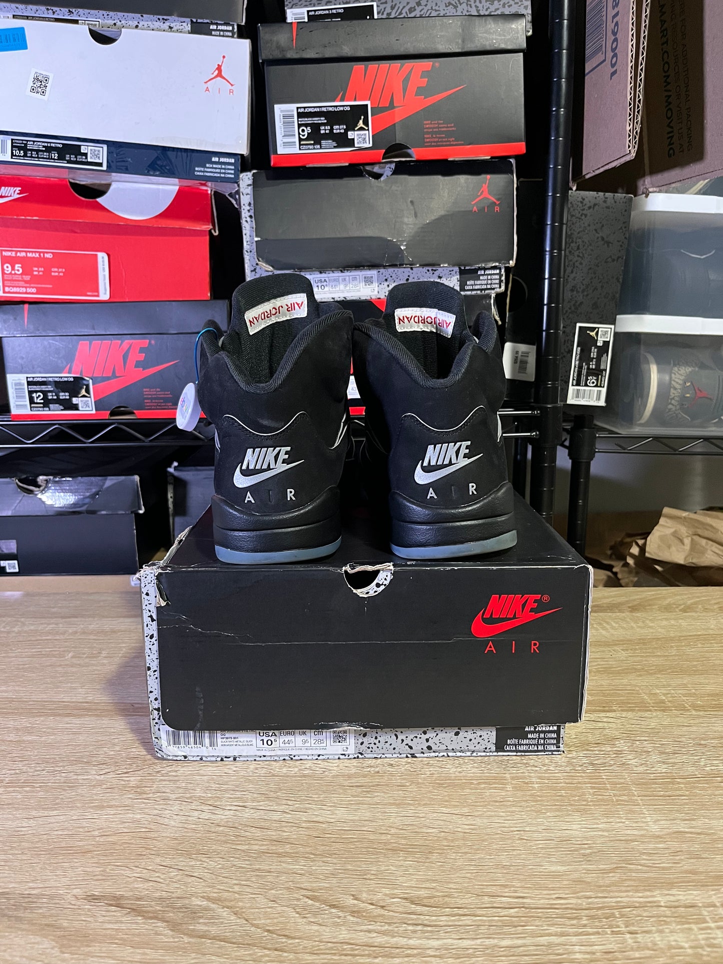 Size 10.5 – AJ 5 Reimagined Black Metallic