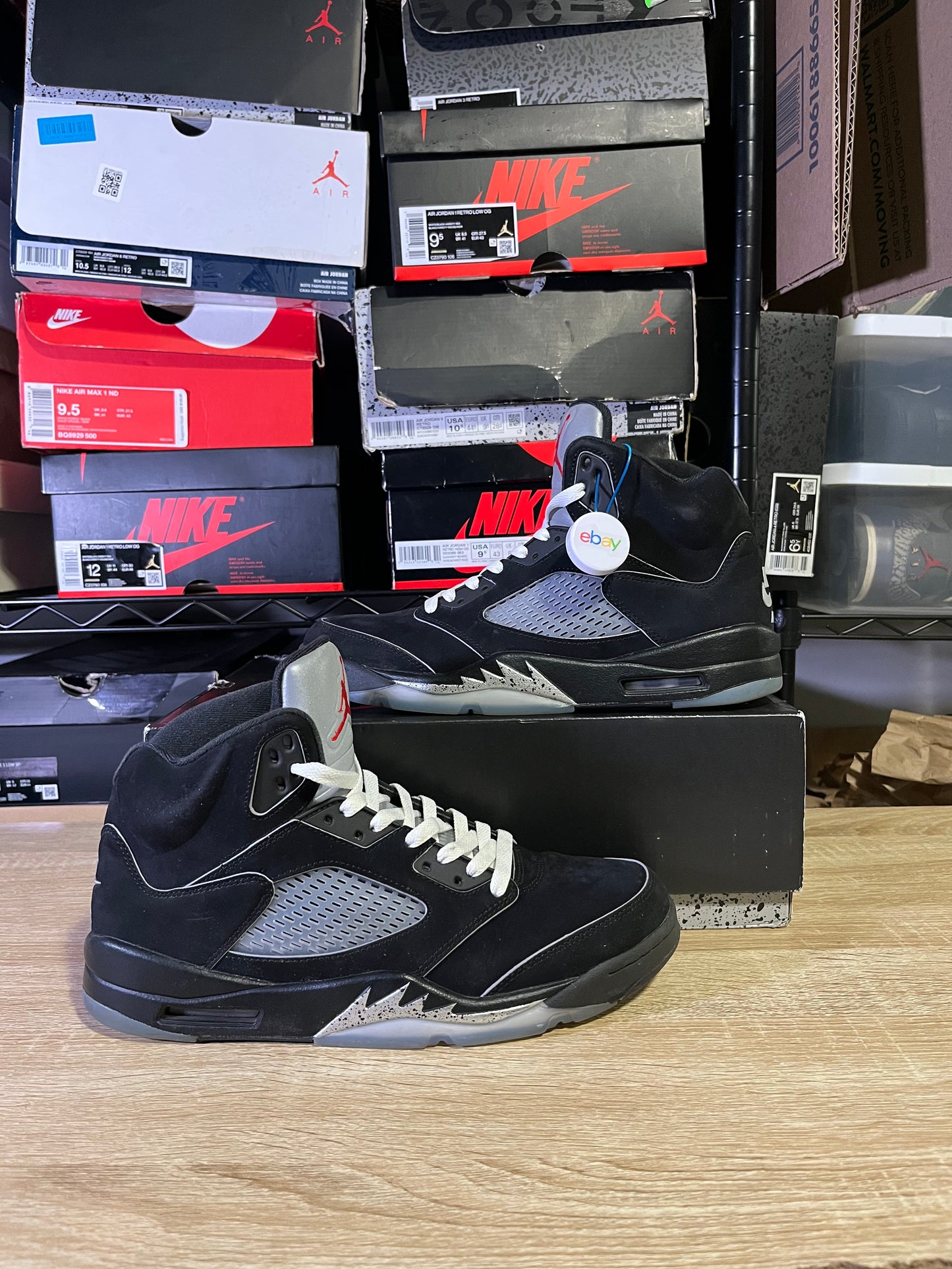 Size 10.5 – AJ 5 Reimagined Black Metallic