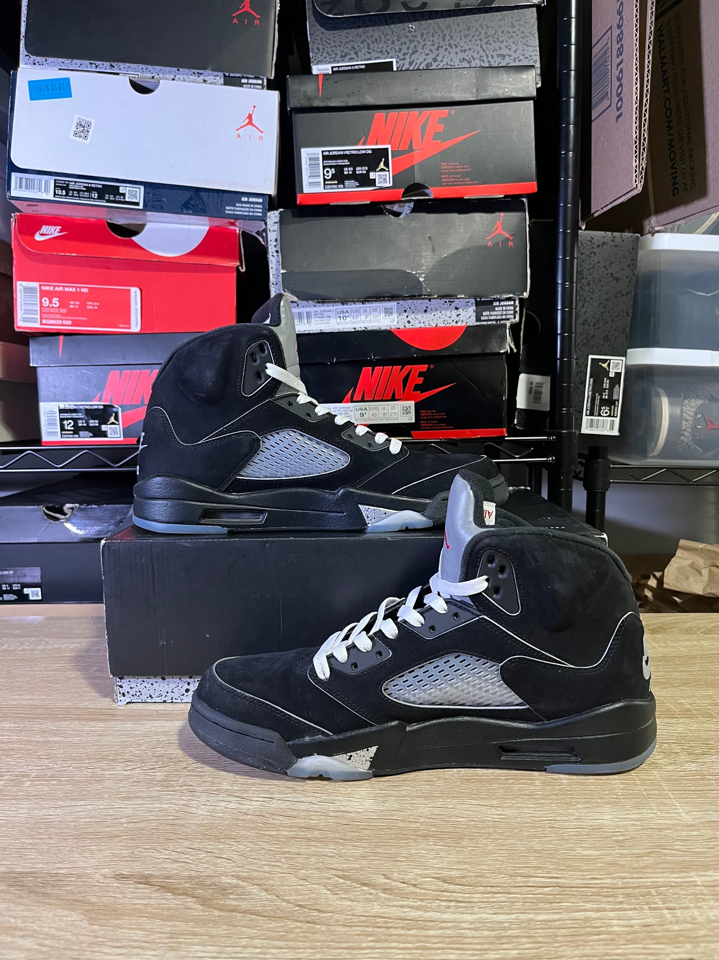 Size 10.5 – AJ 5 Reimagined Black Metallic