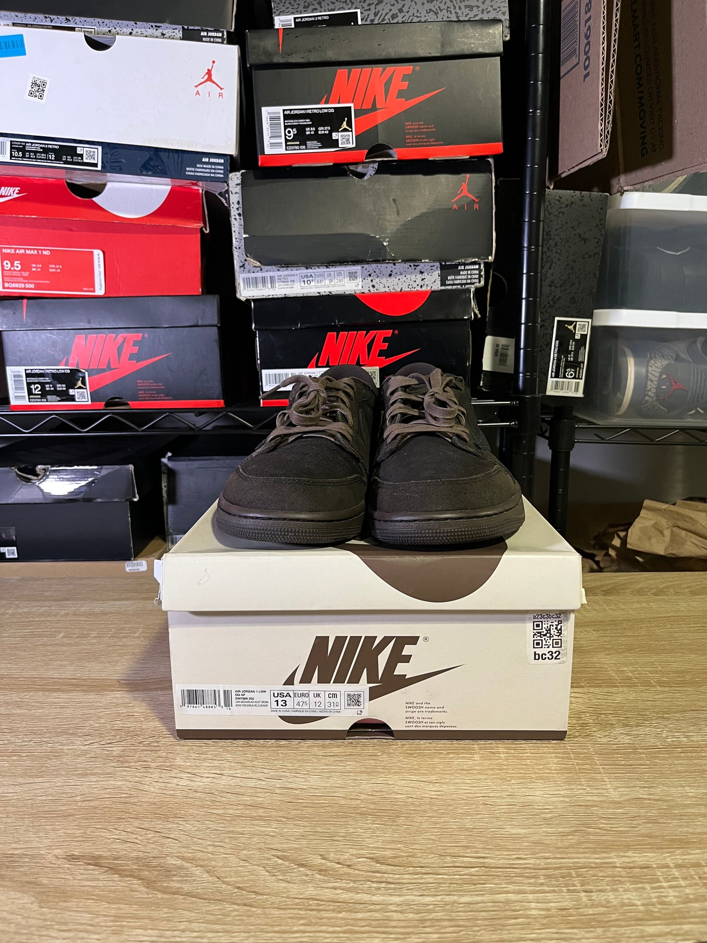 Size 13 – AJ 1 Low Travis Velvet