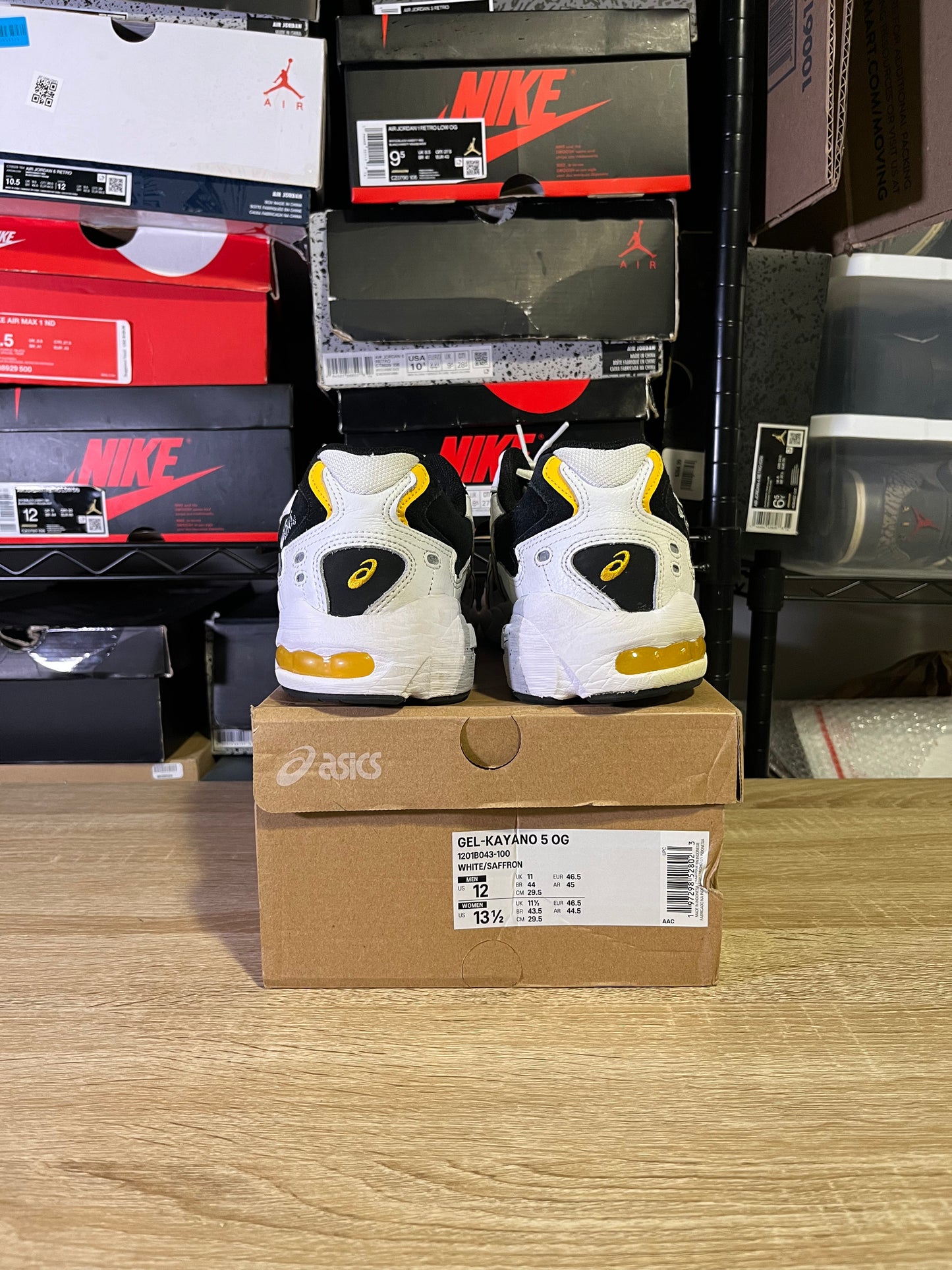 Size 12 - Asics Gel Kayano 5 OG Kith Exclusive White Saffron